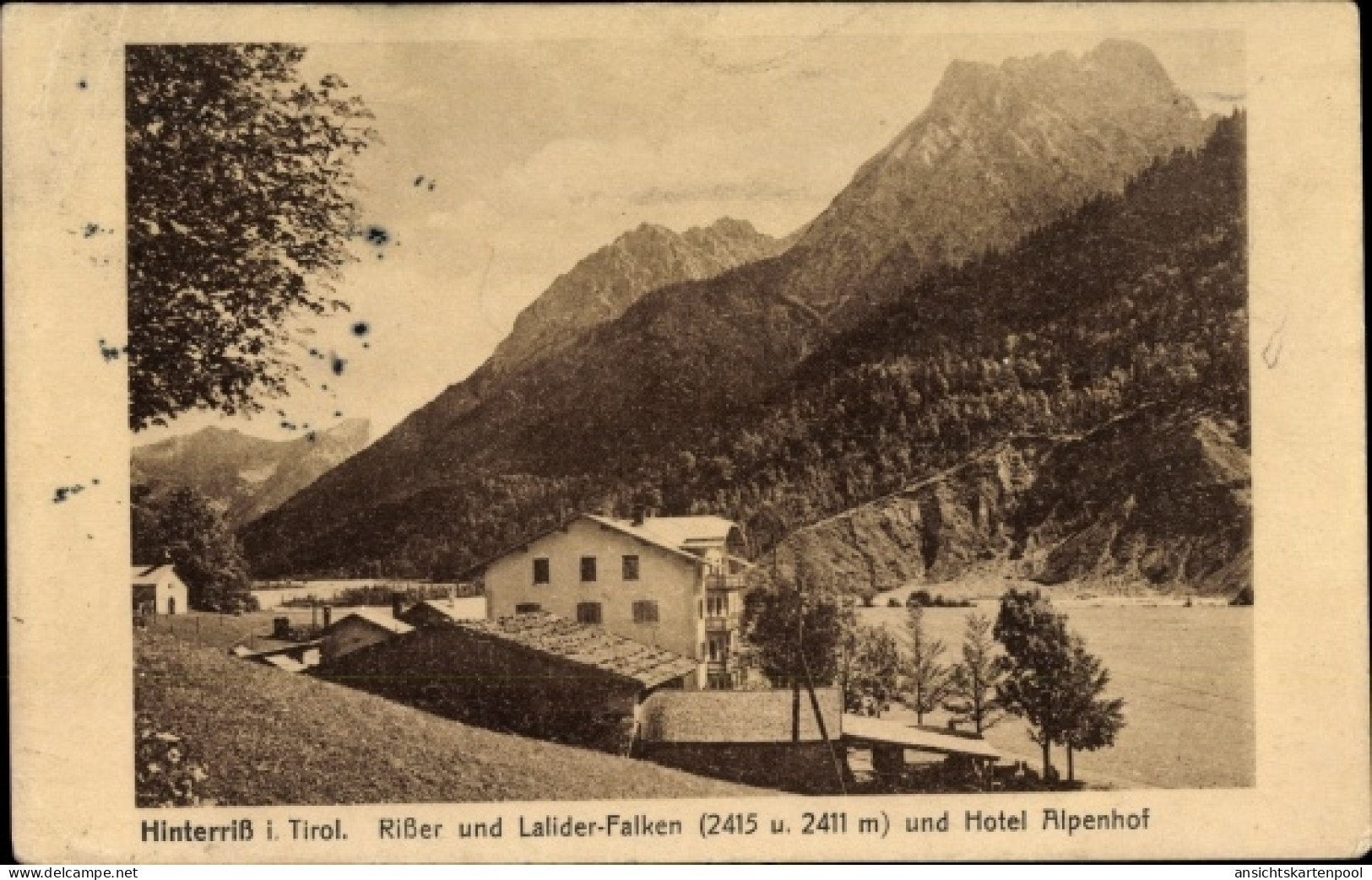 CPA Hinterriß Vomp in Tirol, Risser und Lalider Falken, Hotel Alpenhof