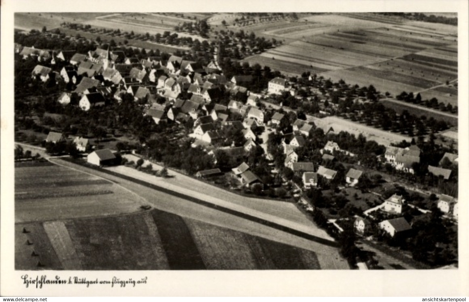 CPA Hirschlanden Ditzingen in Württemberg, Luftaufnahme