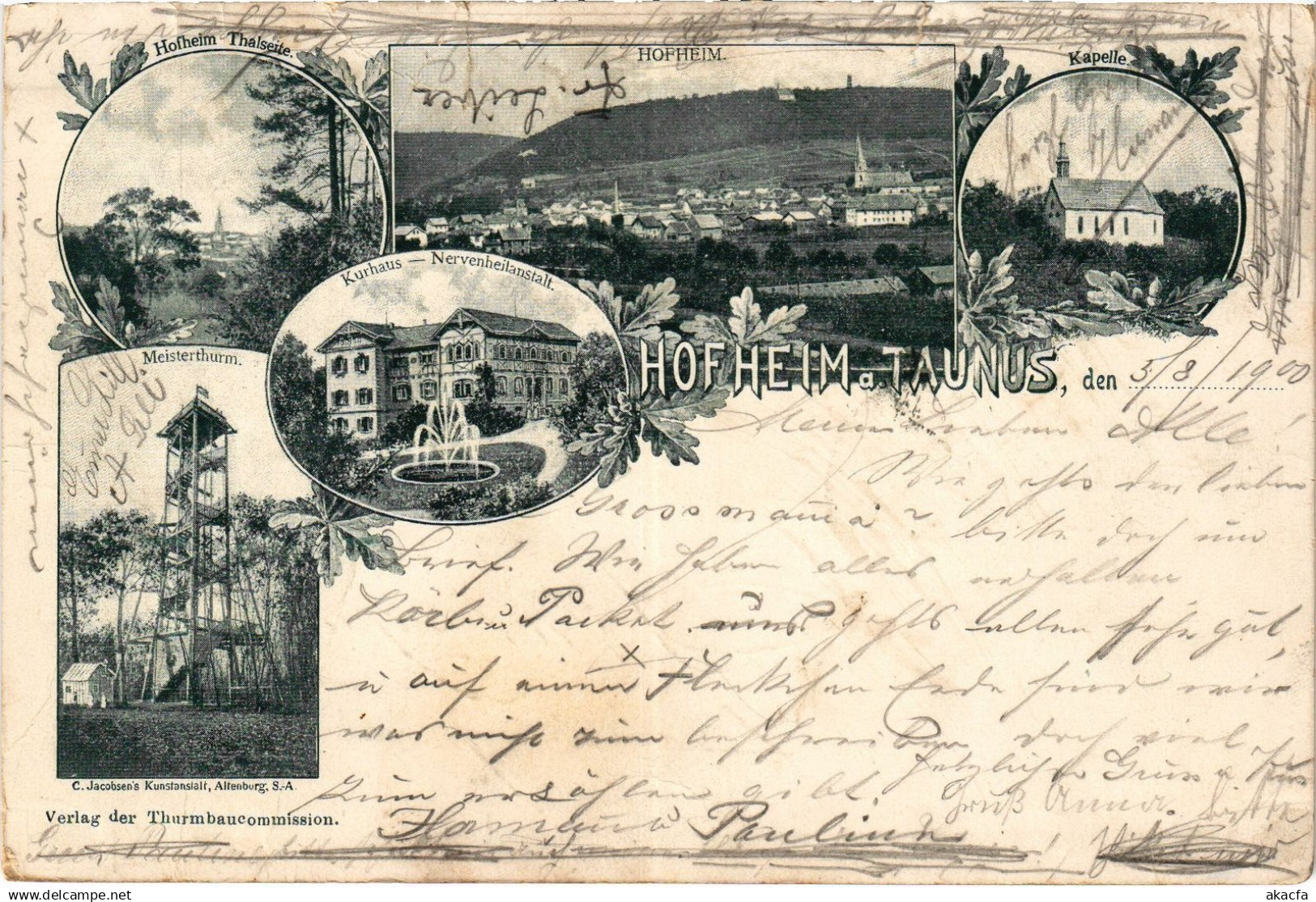 CPA HOFHEIM i. TAUNUS LITHO GERMANY (804592)