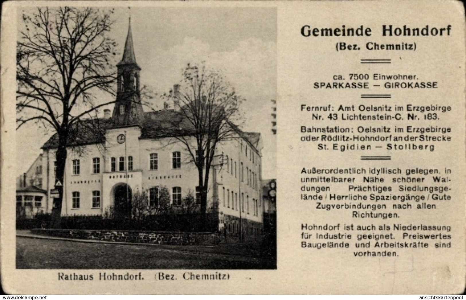 CPA Hohndorf im Erzgebirgsvorland, Rathaus