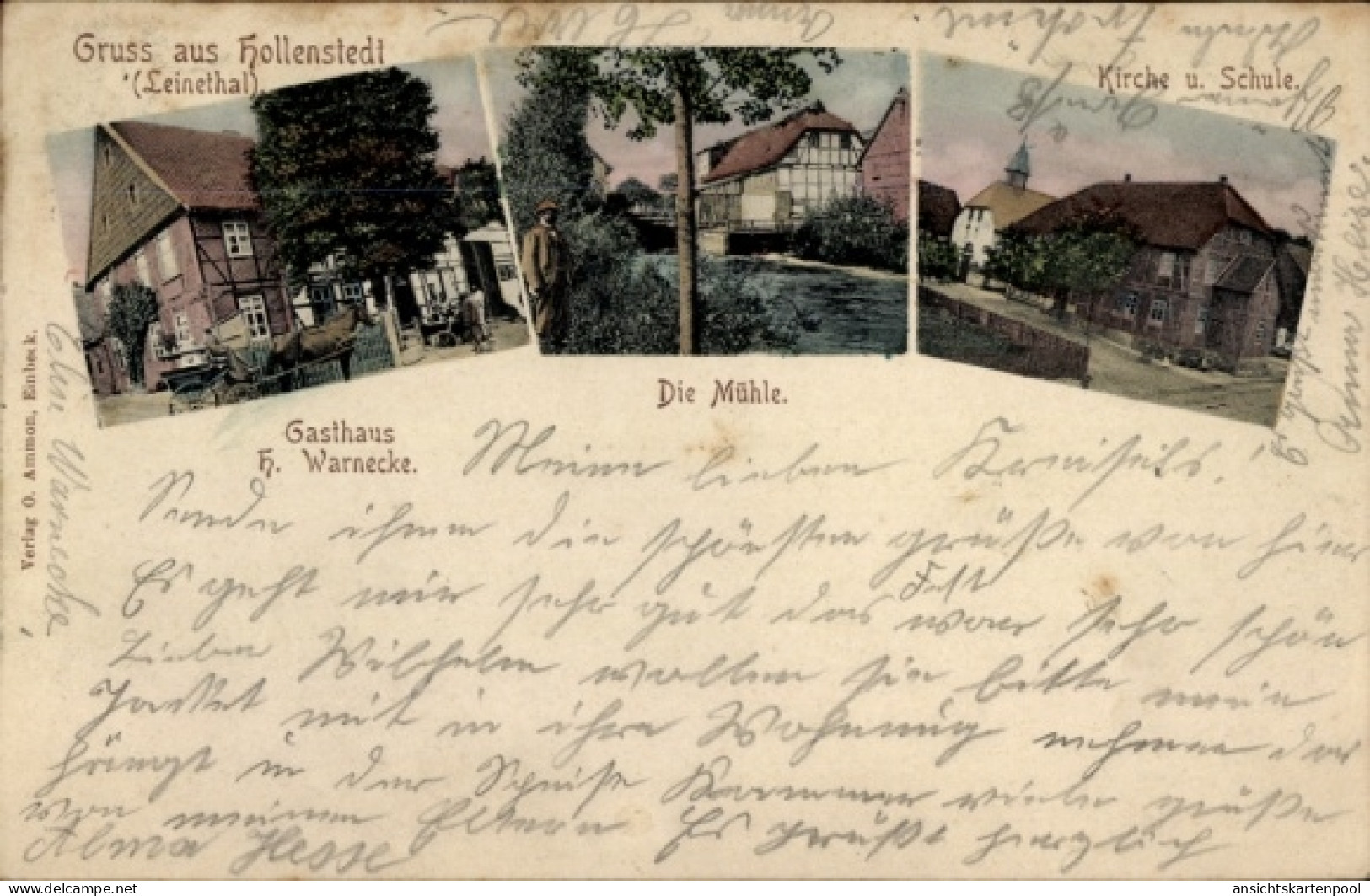 CPA Hollenstedt in Niedersachsen, Kirche, Schule, Mühle, Gasthaus