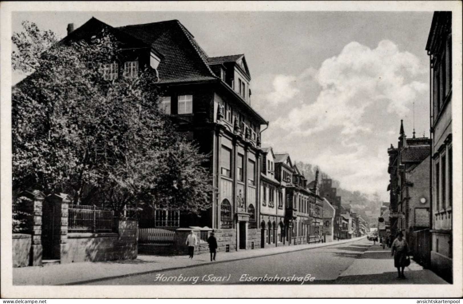 CPA Homburg im Saarpfalz Kreis, Eisenbahnstraße, Straßenpartie