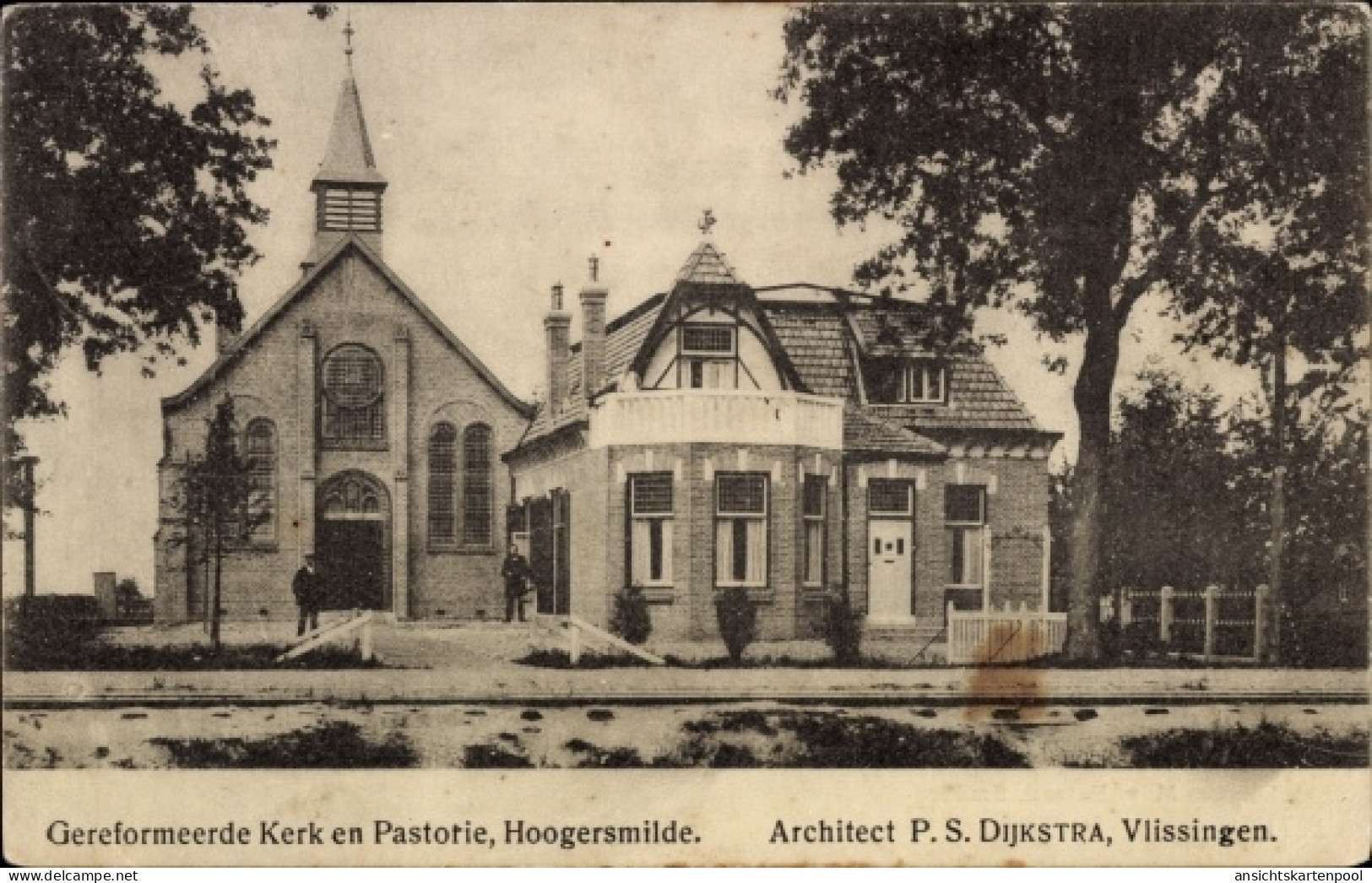 CPA Hoogersmilde Smilde Drenthe Niederlande, Kirche, Pastorat