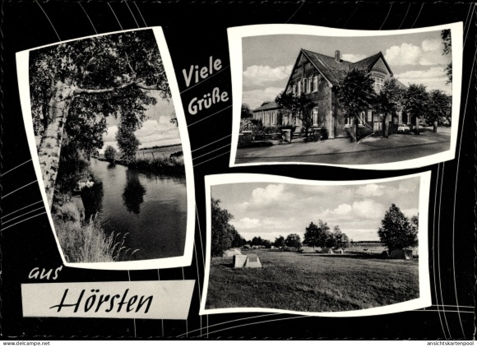 CPA Hörsten Seevetal, Flusspartie, Haus, Zeltplatz