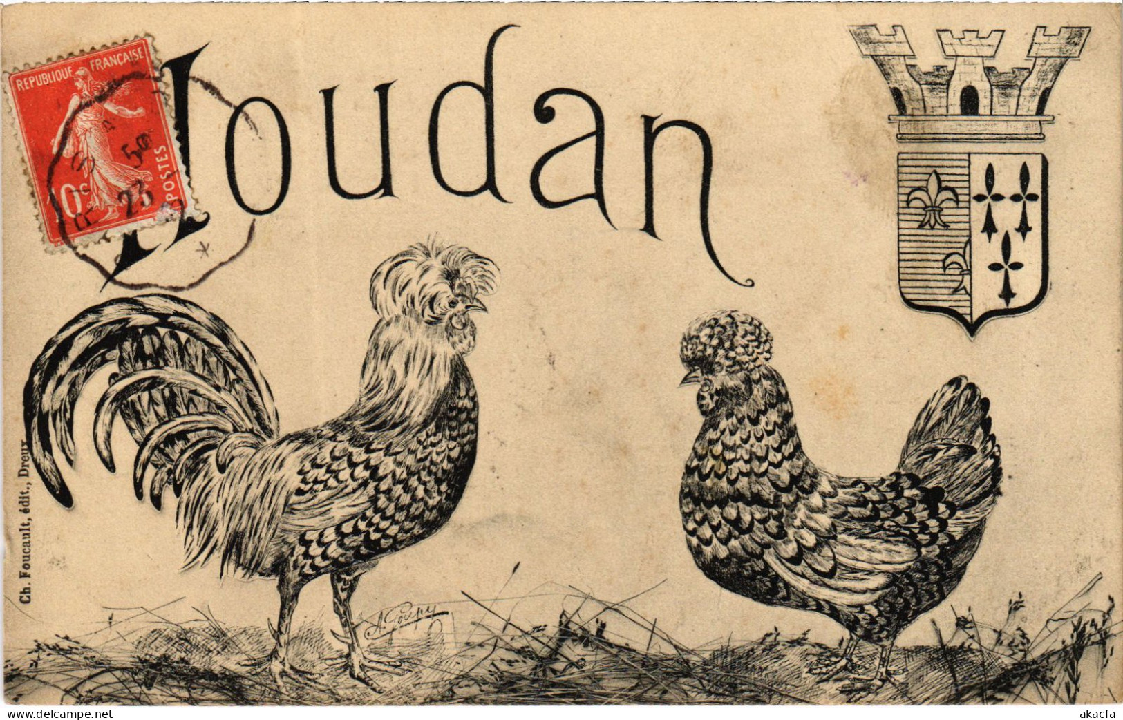 CPA HOUDAN Crest - Roosters (1411963)