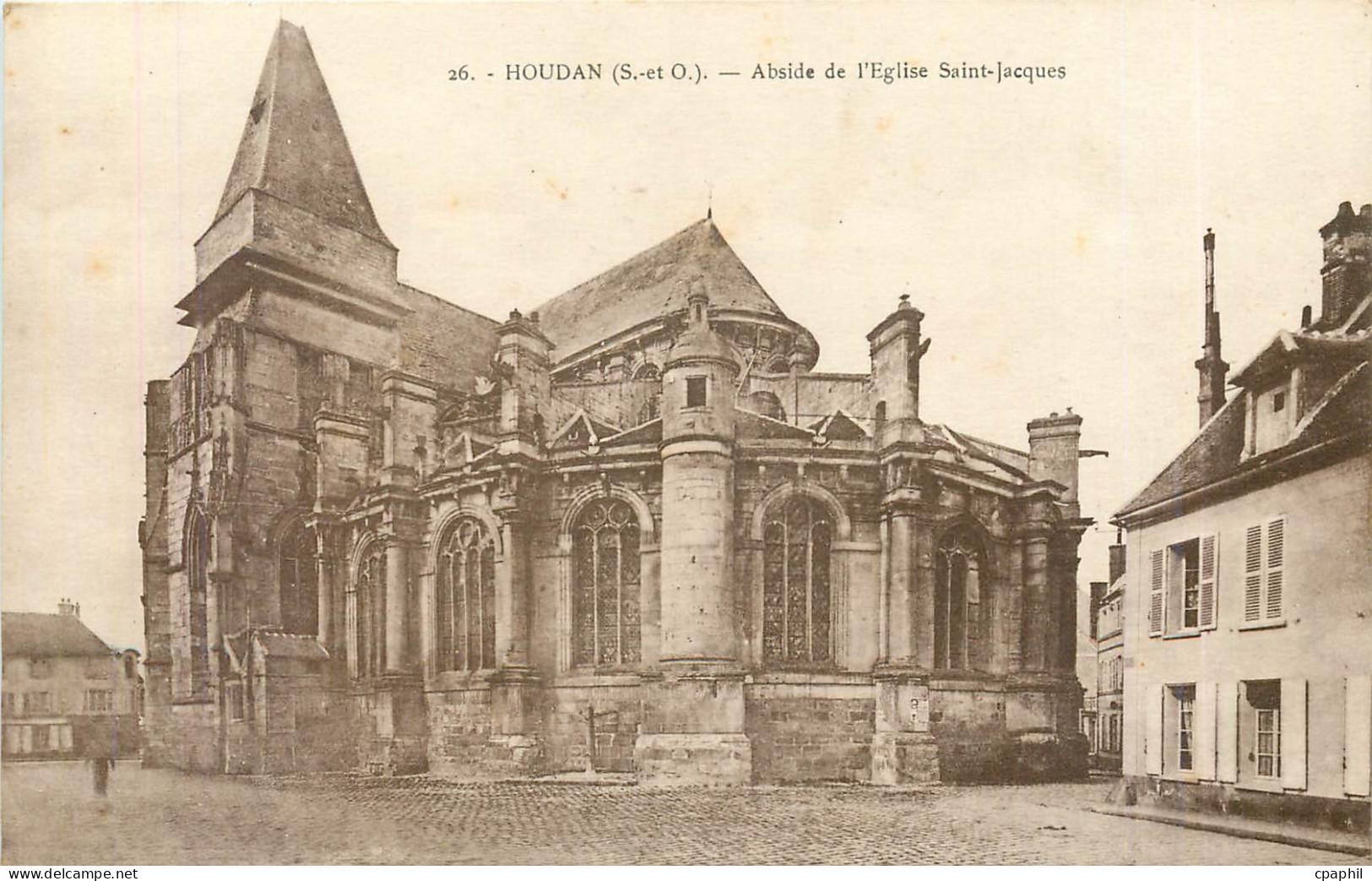 CPA Houdan SO Abside de l'Eglise Saint Jacques