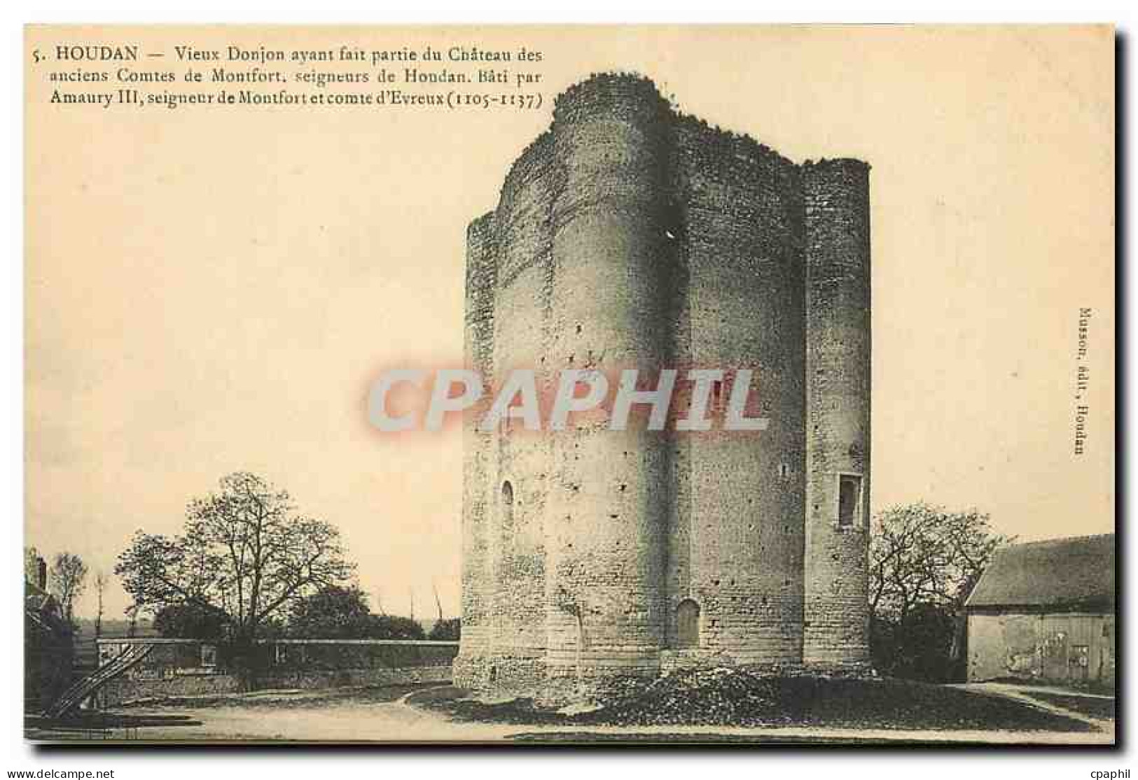 CPA Houdan Vieux Donjon ayant fait partie du Chateau