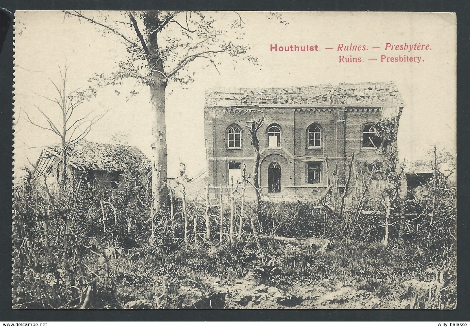 +++ CPA - HOUTHUIST - HOUTHULST - Ruines - Guerre - Presbytère   //