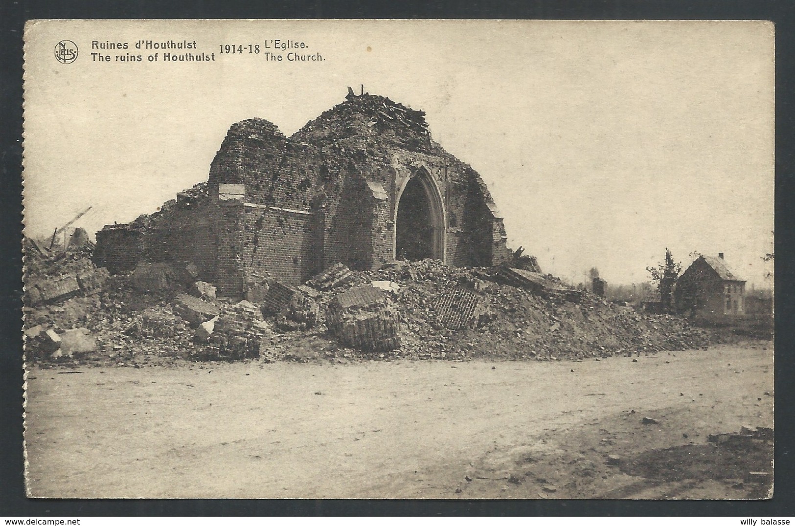 +++ CPA - HOUTHULST - Ruines - L'Eglise - Guerre 1914-18 - Nels  //