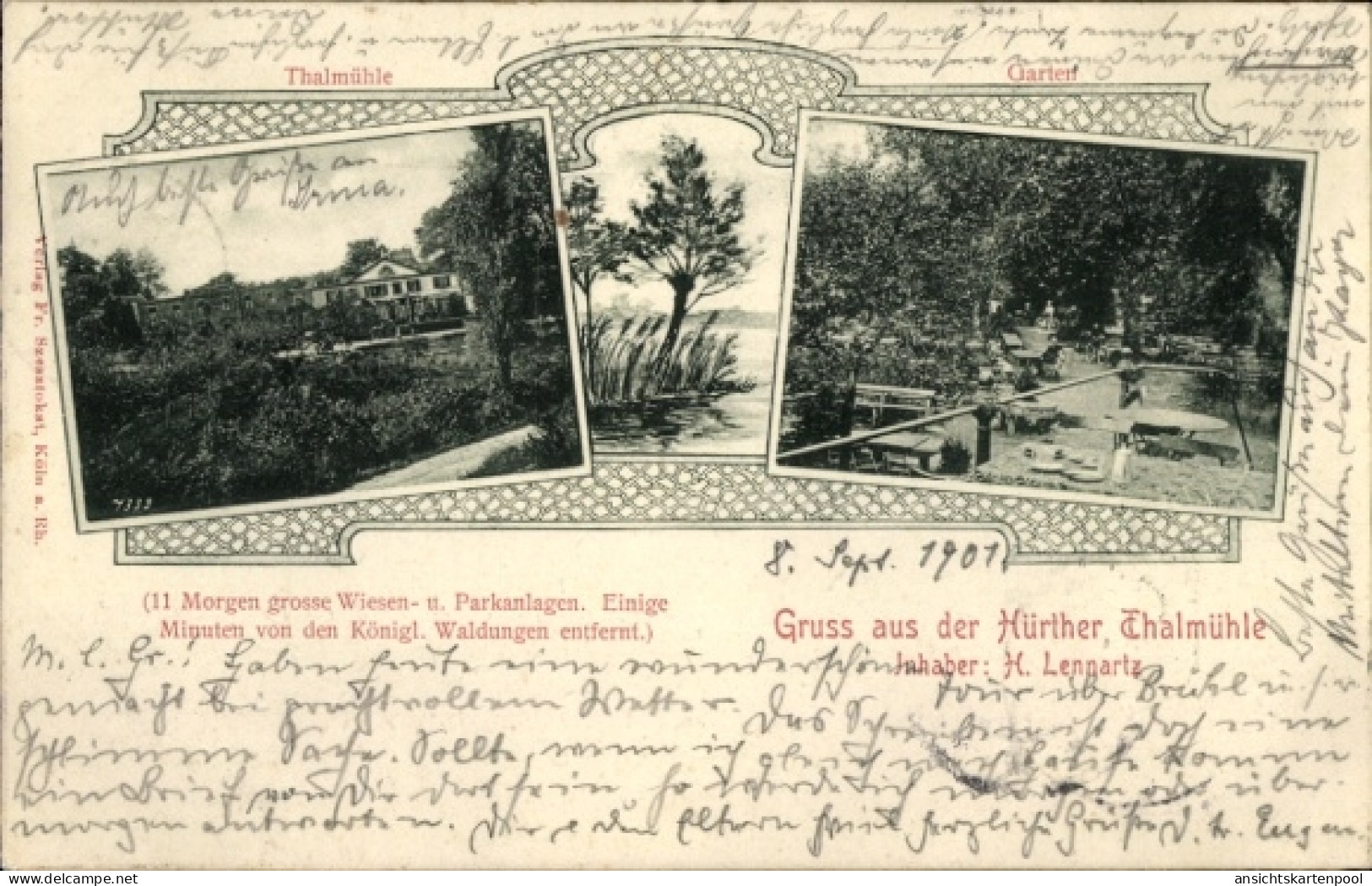 CPA Hürth bei Köln Rhein Erft Kreis, Hürther Thalmühle, H. Lennartz