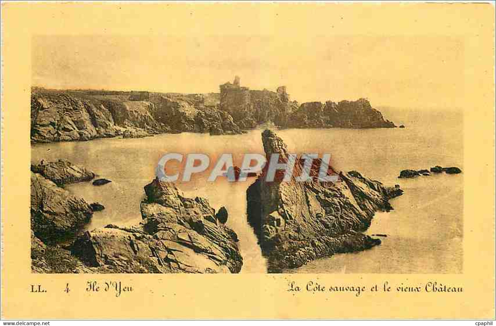 CPA Ile d'Yeu La Cote sauvage et le vieux Chateau