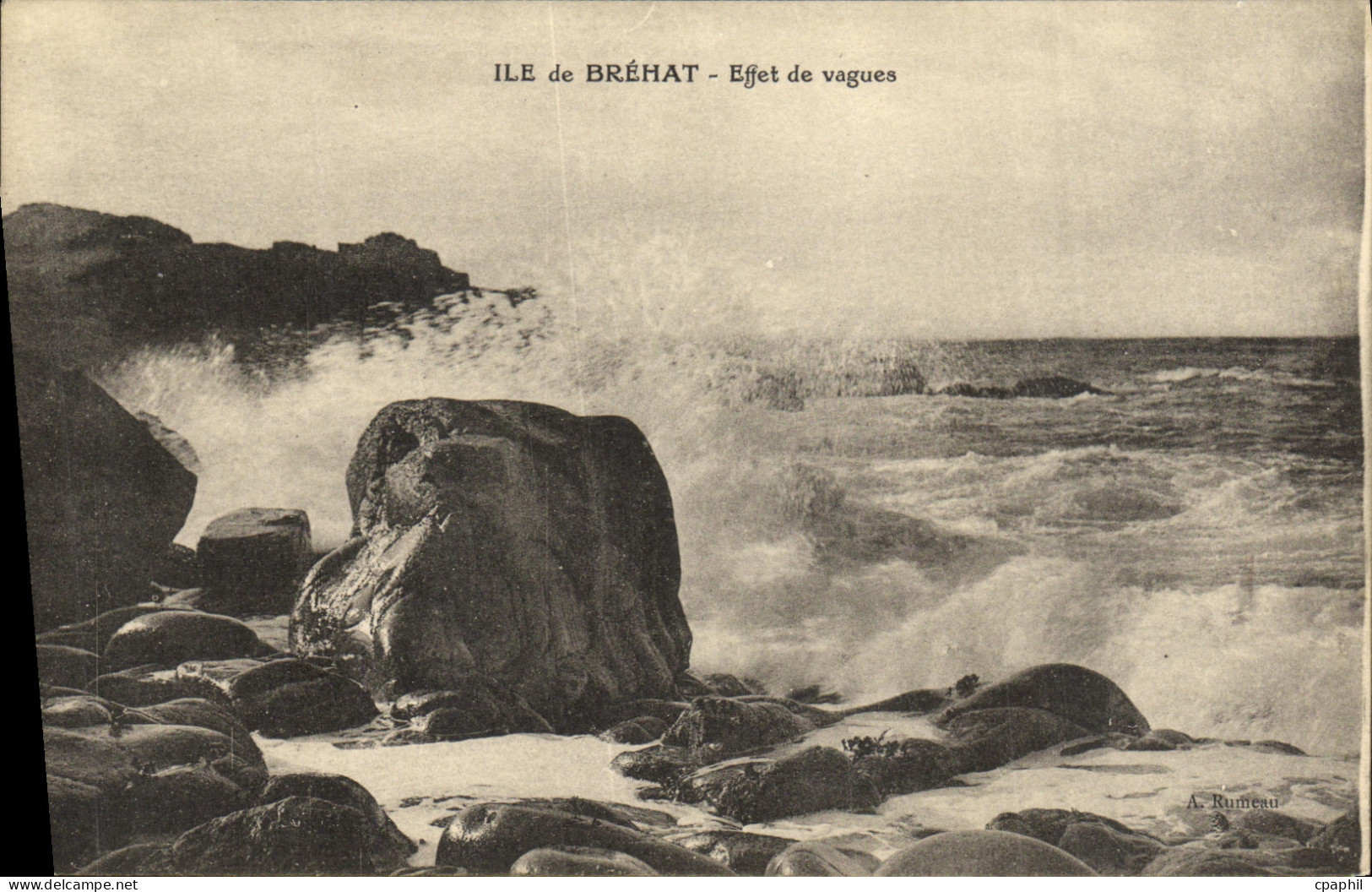 CPA Ile de Brehat Effet de Vagues