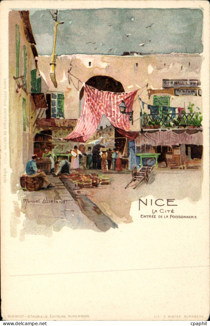 CPA Illustrateur Nice La Cite Entree de la poissonnerie