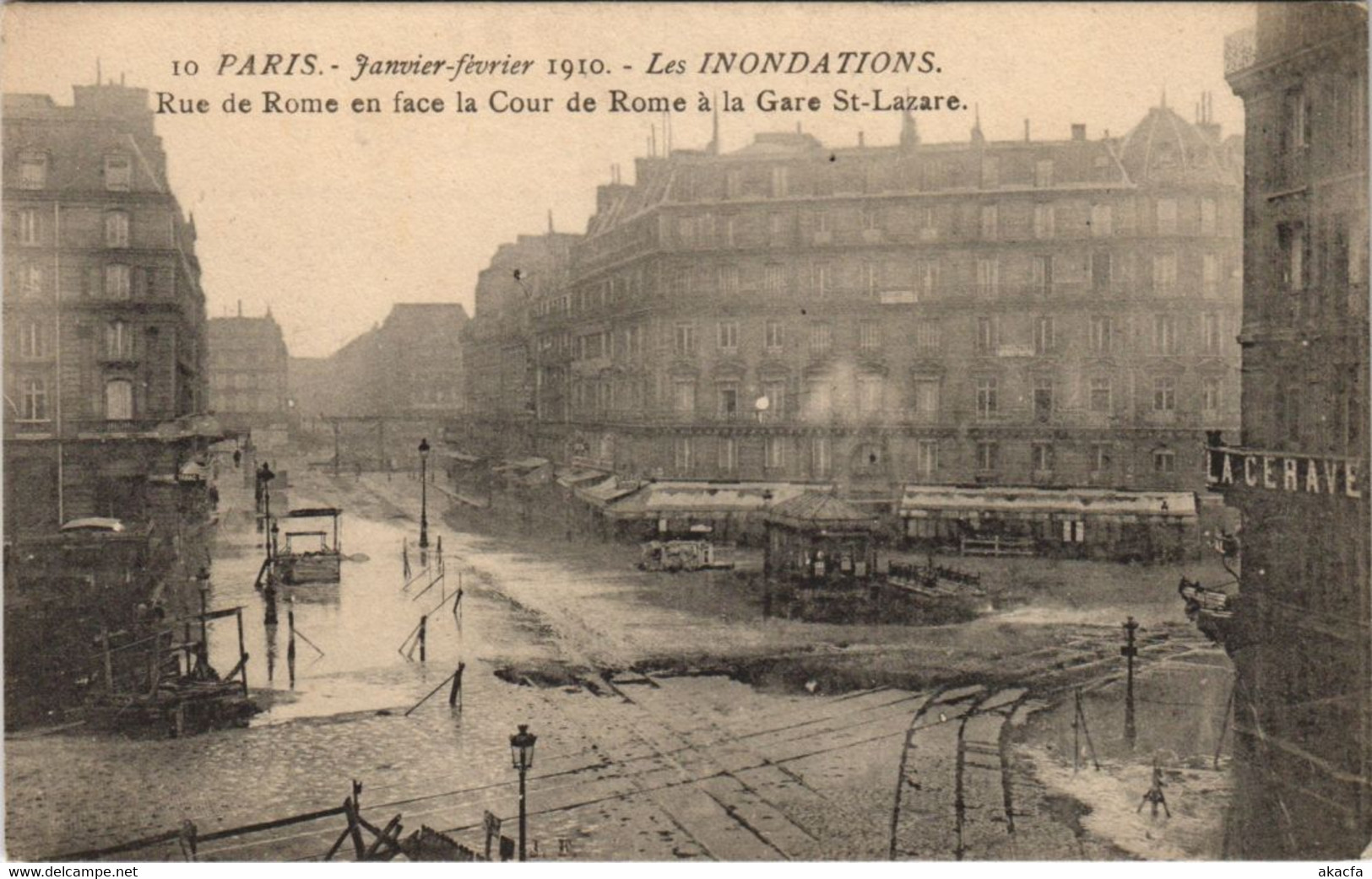 CPA Inondations 1910 PARIS Rue de Rome Cour de Rome (996375)