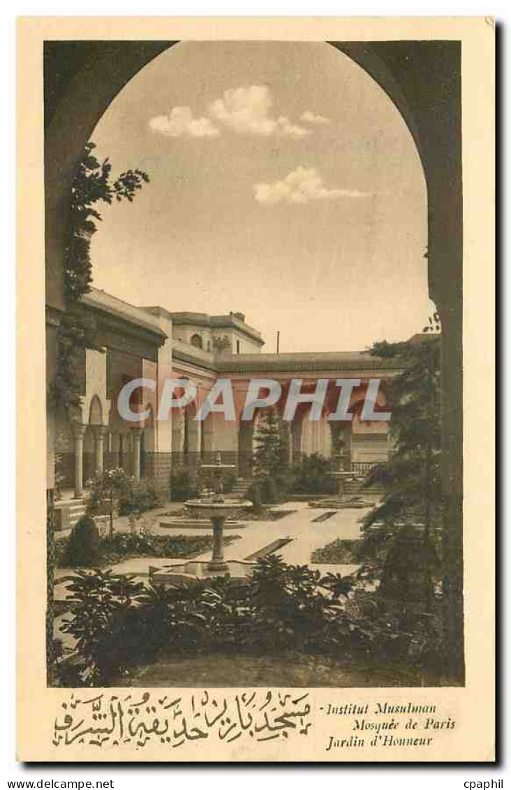 CPA Institut Musulman mosquee de Paris Jardin d'Honneur