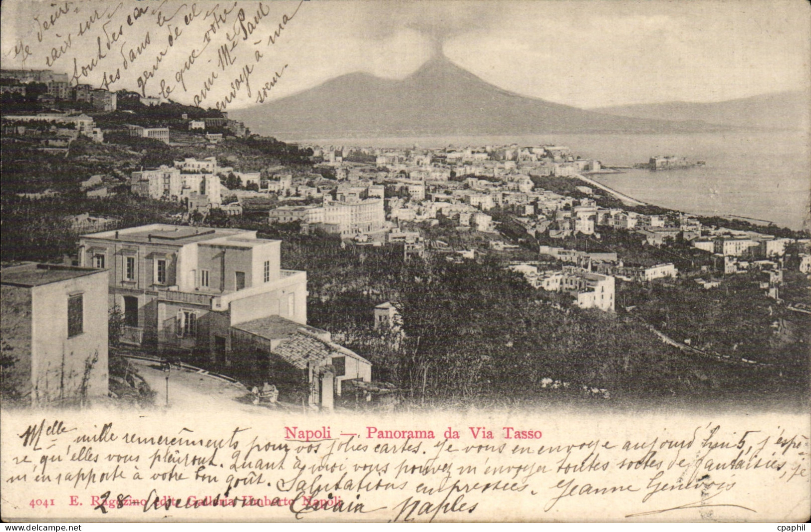 CPA Italie Italia Napoli Panorama da Via Tasso