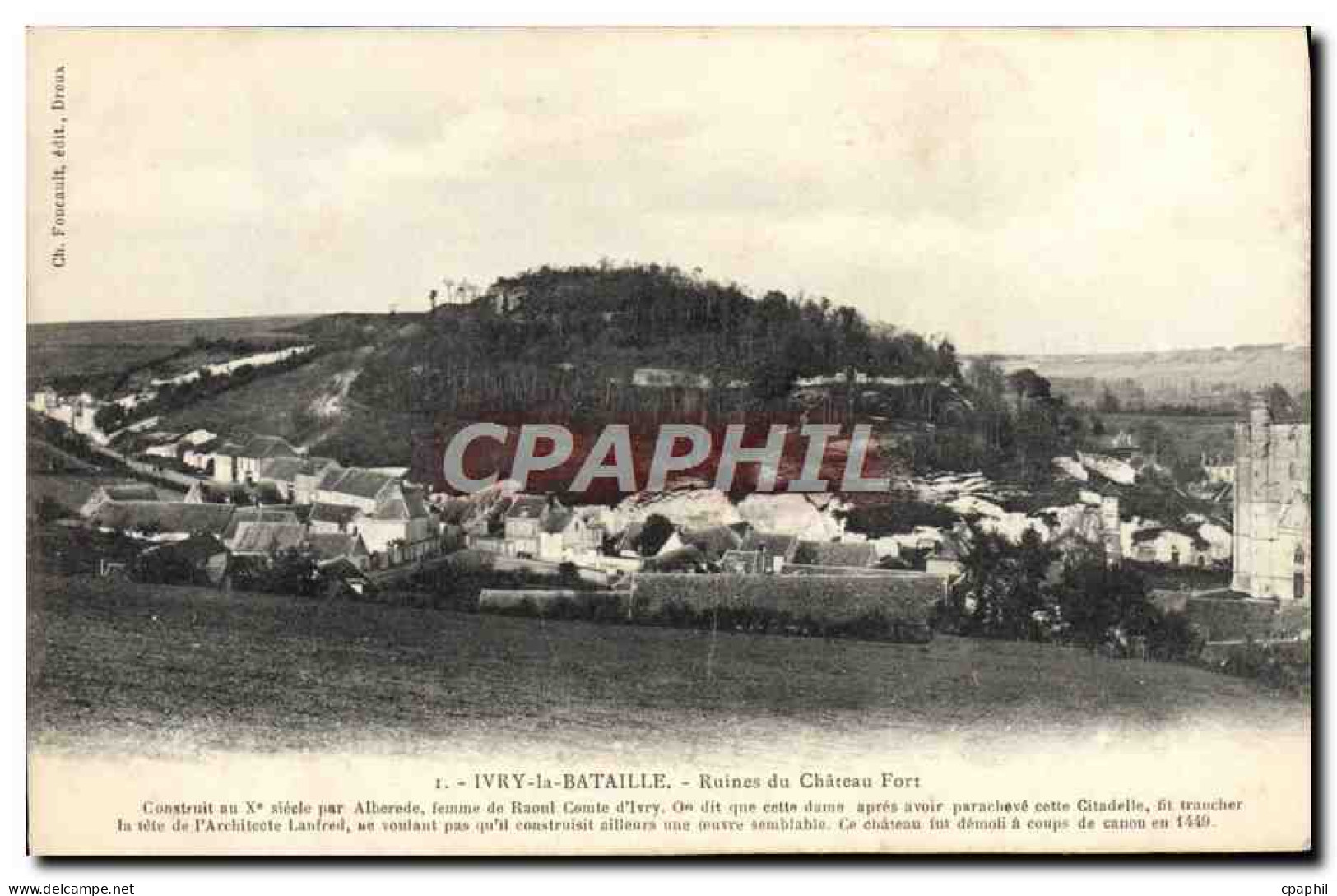 CPA Ivry La Bataille Ruines Du Chateau Fort