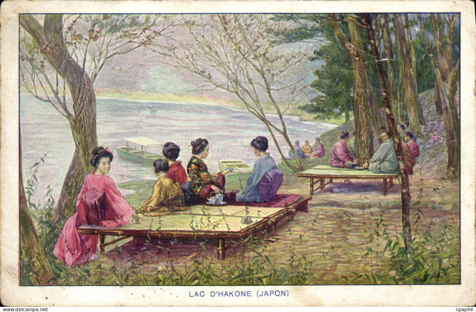 CPA Japon Nippon Lac d'Hakome Japon Femmes Folklore