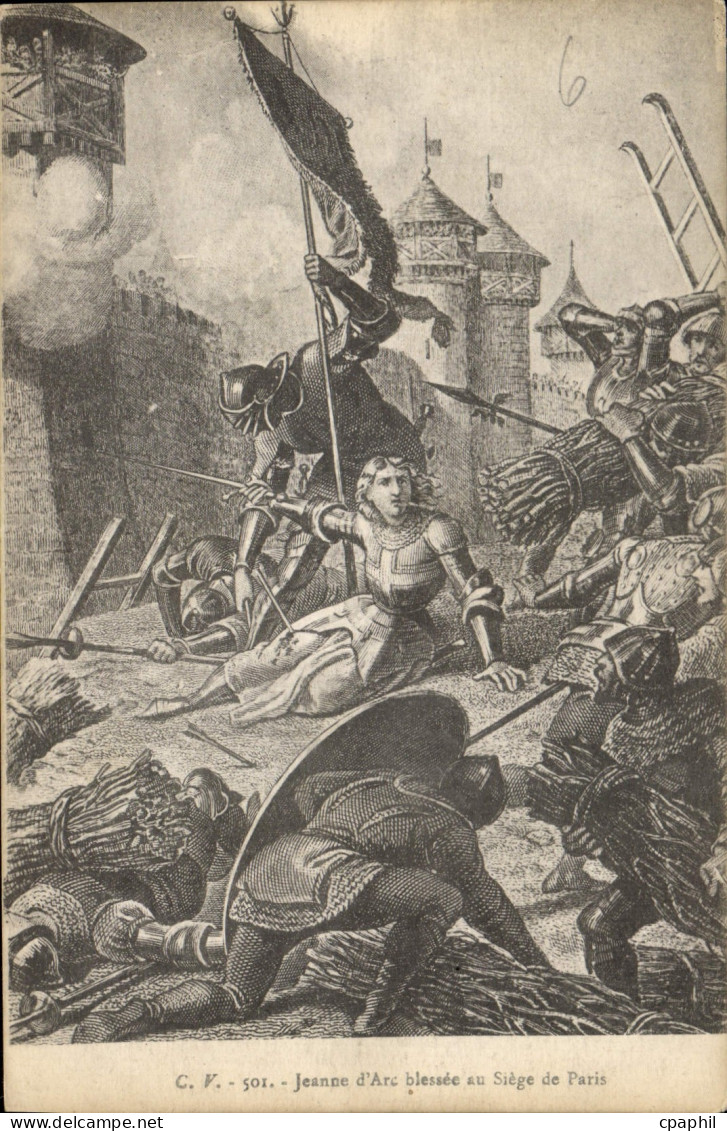 CPA Jeanne d'Arc blessee au Siege de Paris