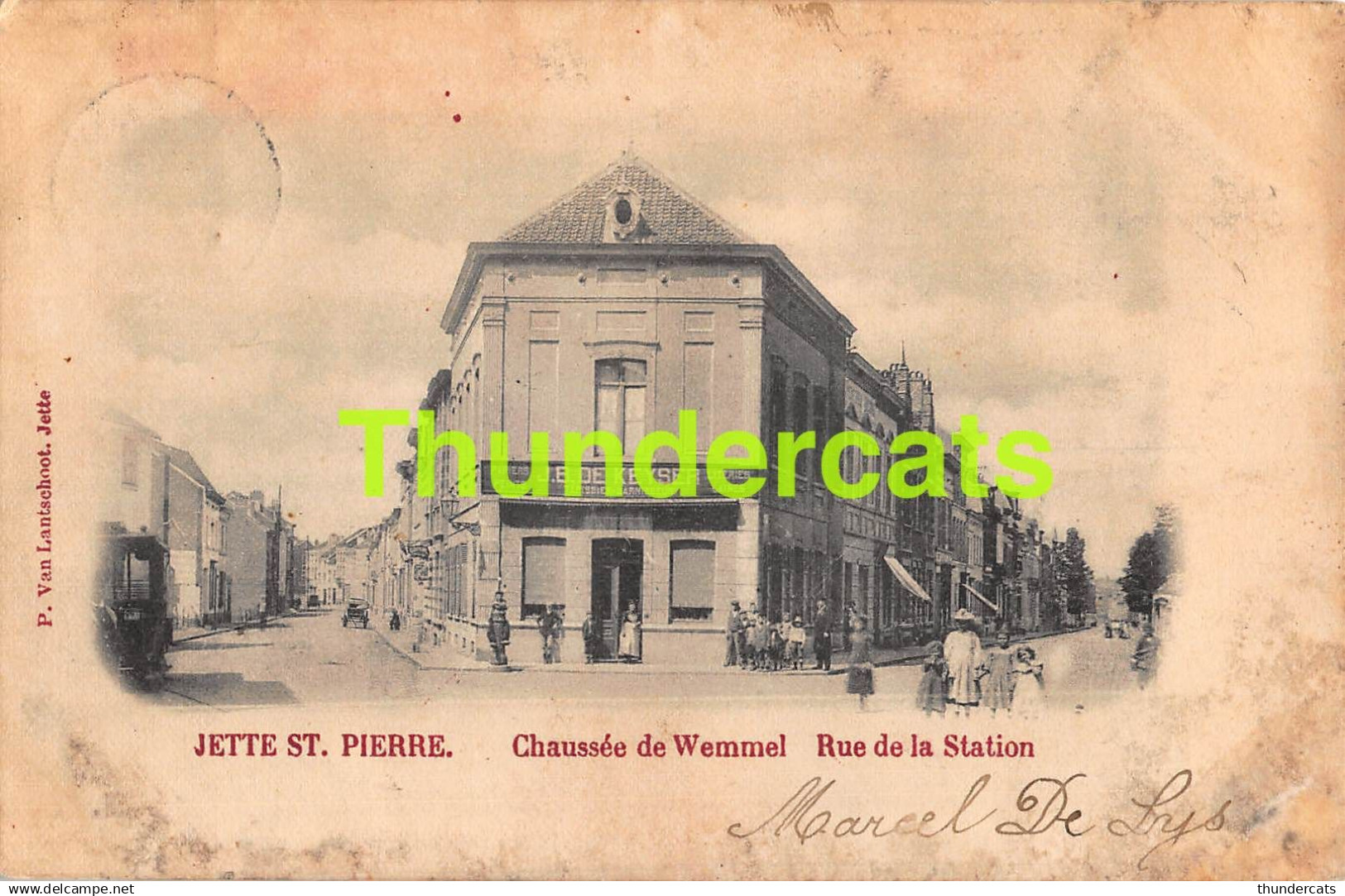 CPA JETTE ST PIERRE CHAUSSEE DE WEMMEL RUE DE LA STATION ( HUMIDITE VOCHTSCHADE)