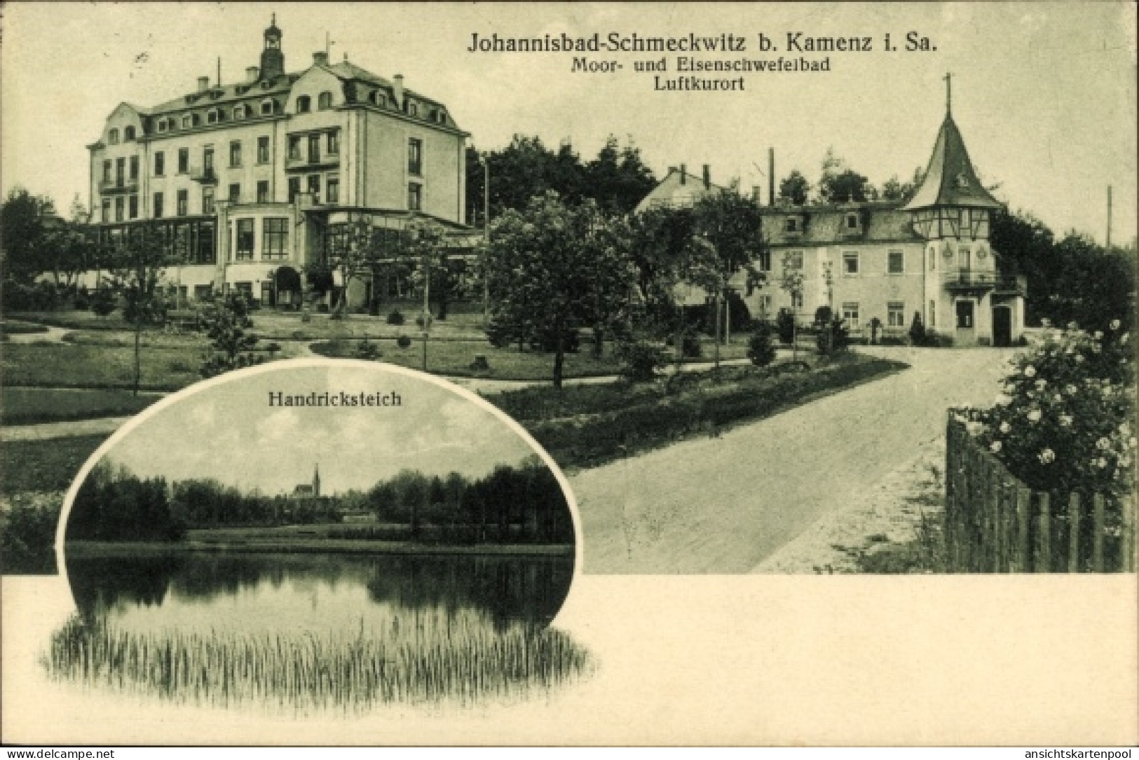 CPA Johannisbad Schmeckwitz Oberlausitz, Moor- und Eisen-Schwefelbad, Hendricksteich