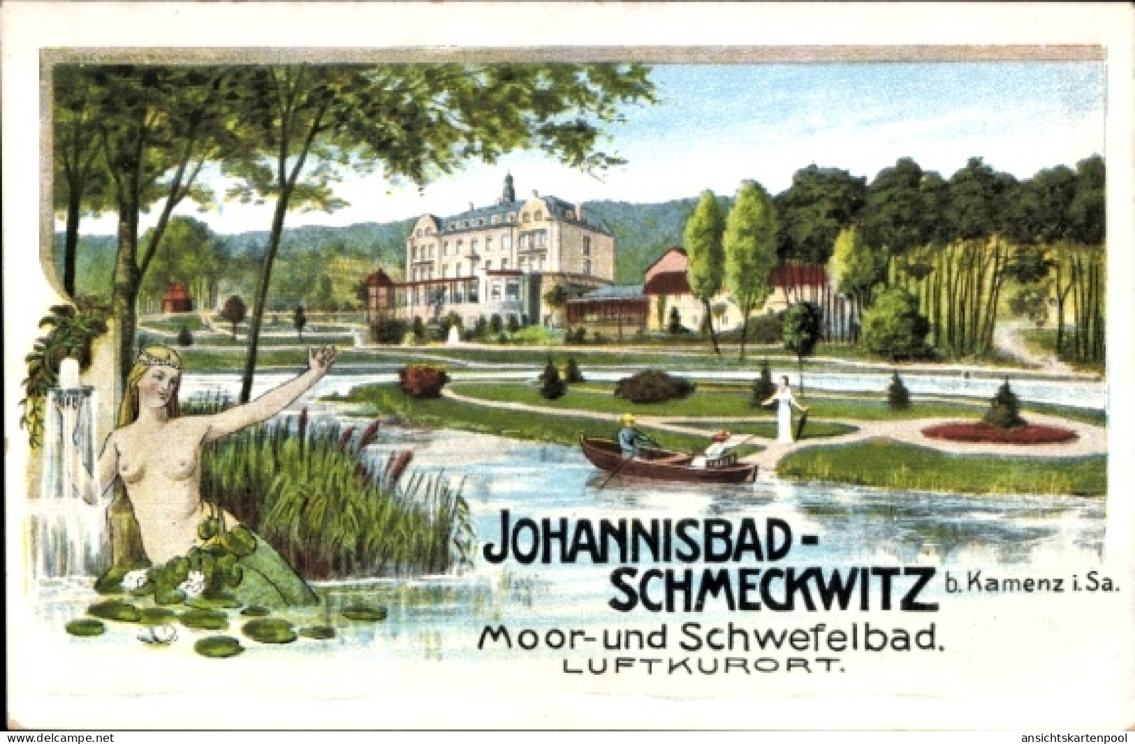 CPA Johannisbad Schmeckwitz Räckelwitz Oberlausitz, Moor- und Schwefelbad, Kurhaus