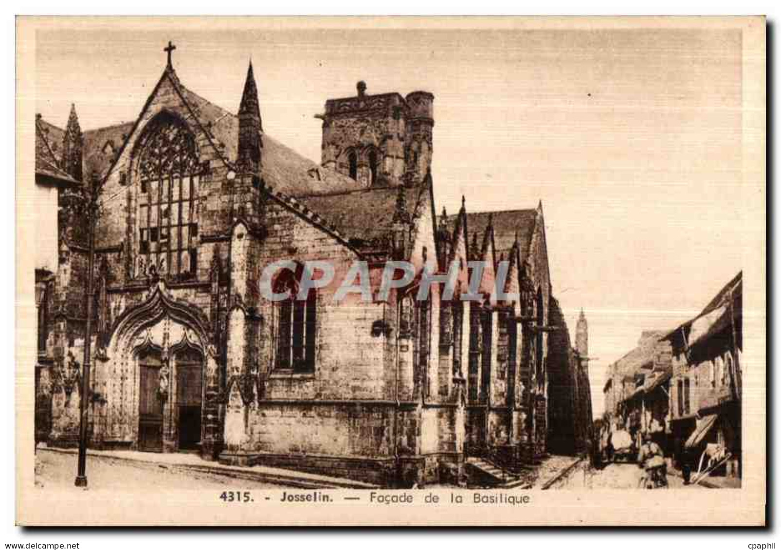 CPA Josselin Facade de la Basilique