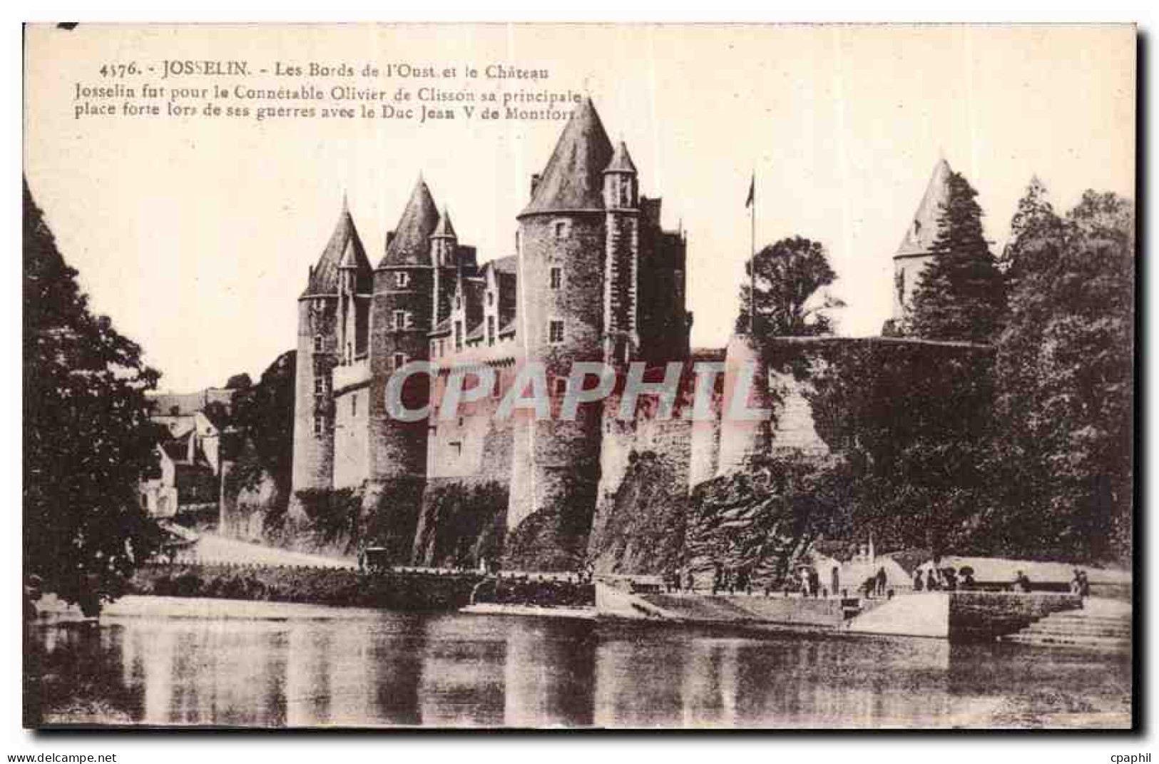 CPA Josselin Les Bords de L Oust et le Chiteau Josselin