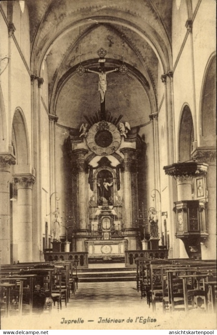CPA Juprelle Wallonie Liège, Intérieur de l'Eglise