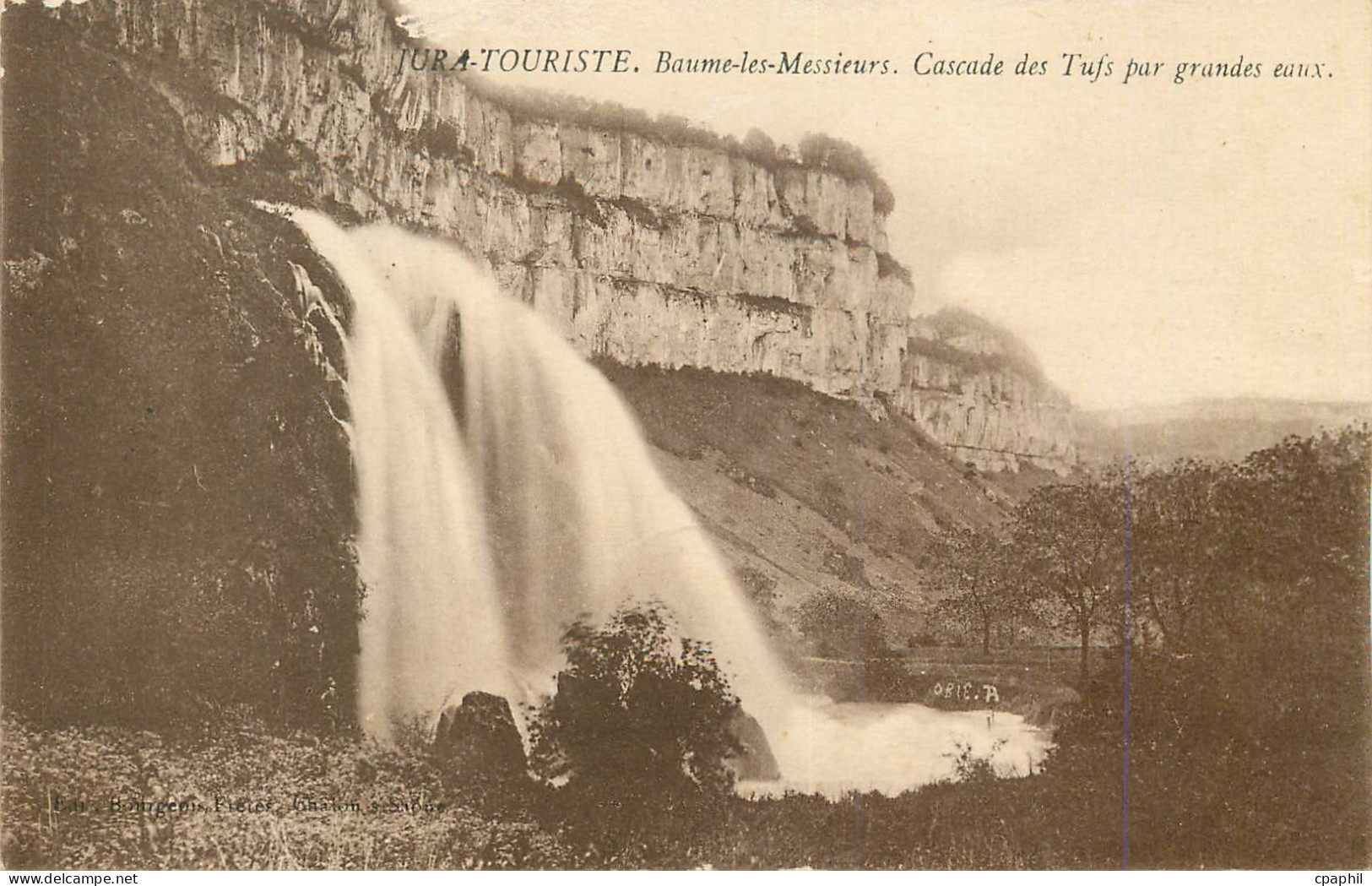 CPA Jura Touriste Baume les Messieurs Cascade des Tufs par grandes eaux