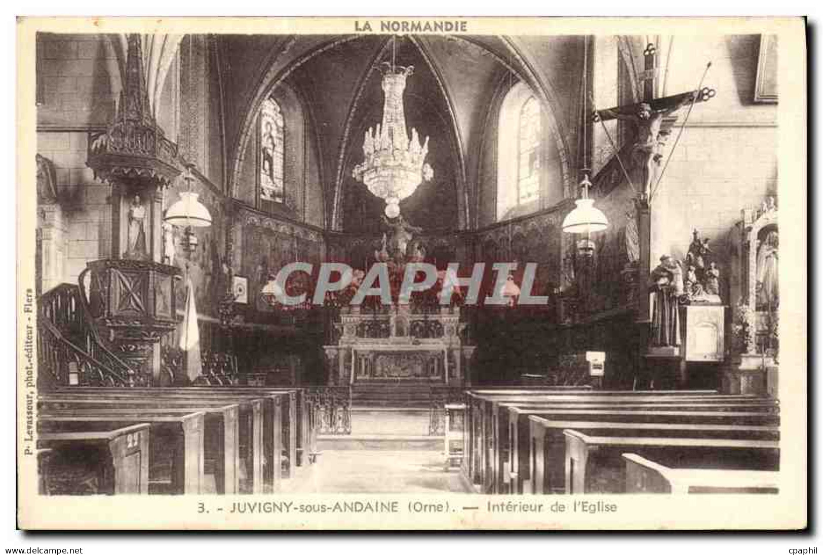 CPA Juvigny Sous Andaine Interieur de L Eglise