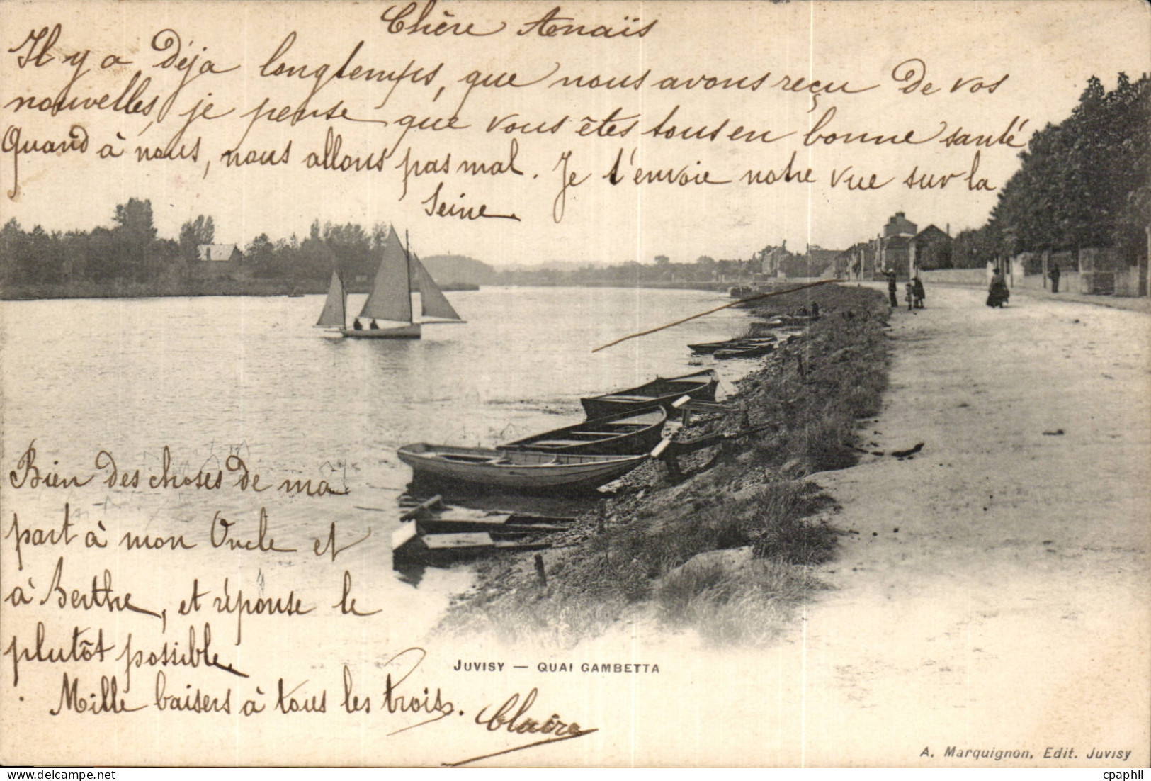 CPA Juvisy sur Orge La Seine Quai Gambetta