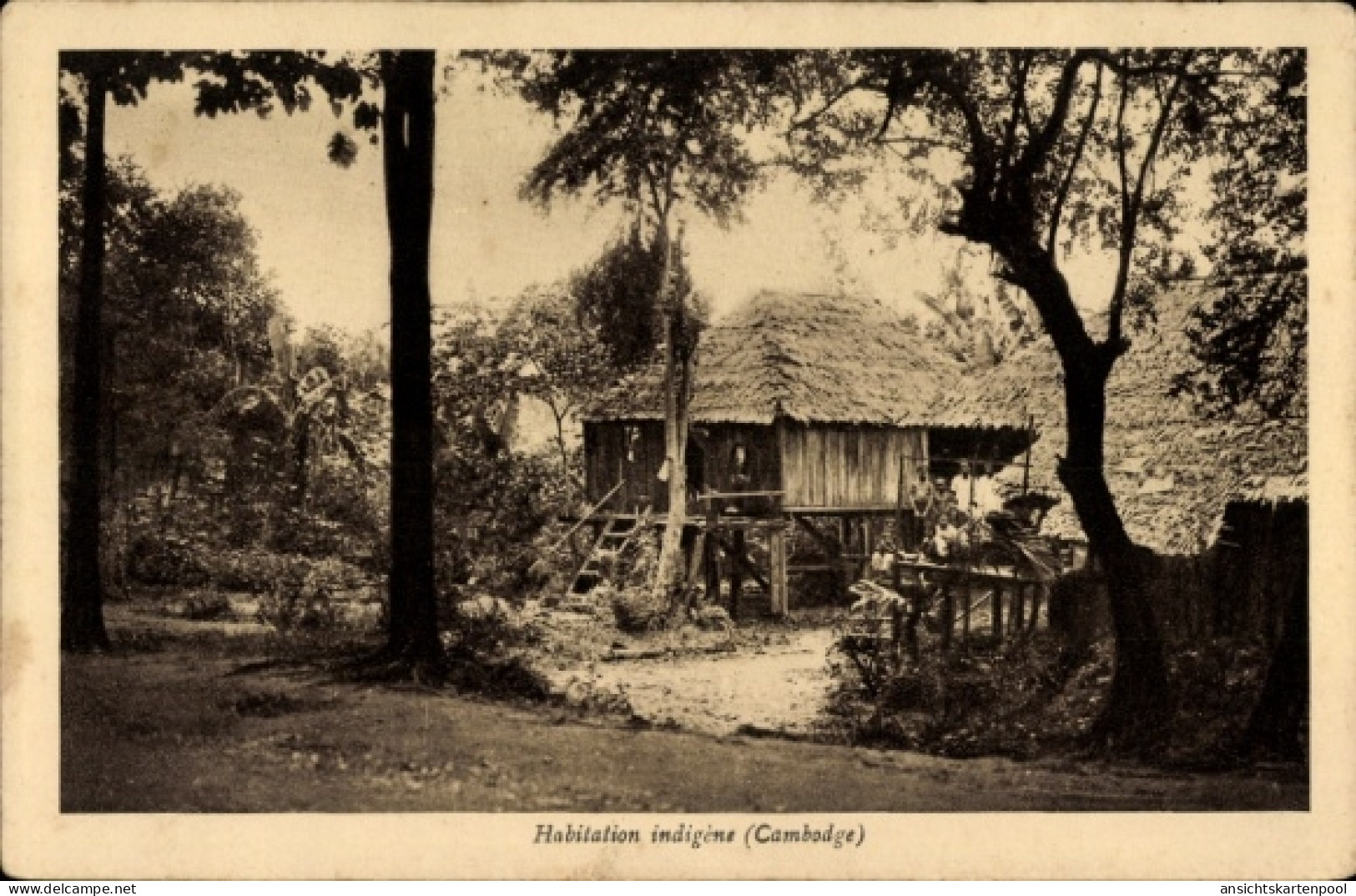 CPA Kambodscha, indigene Behausung