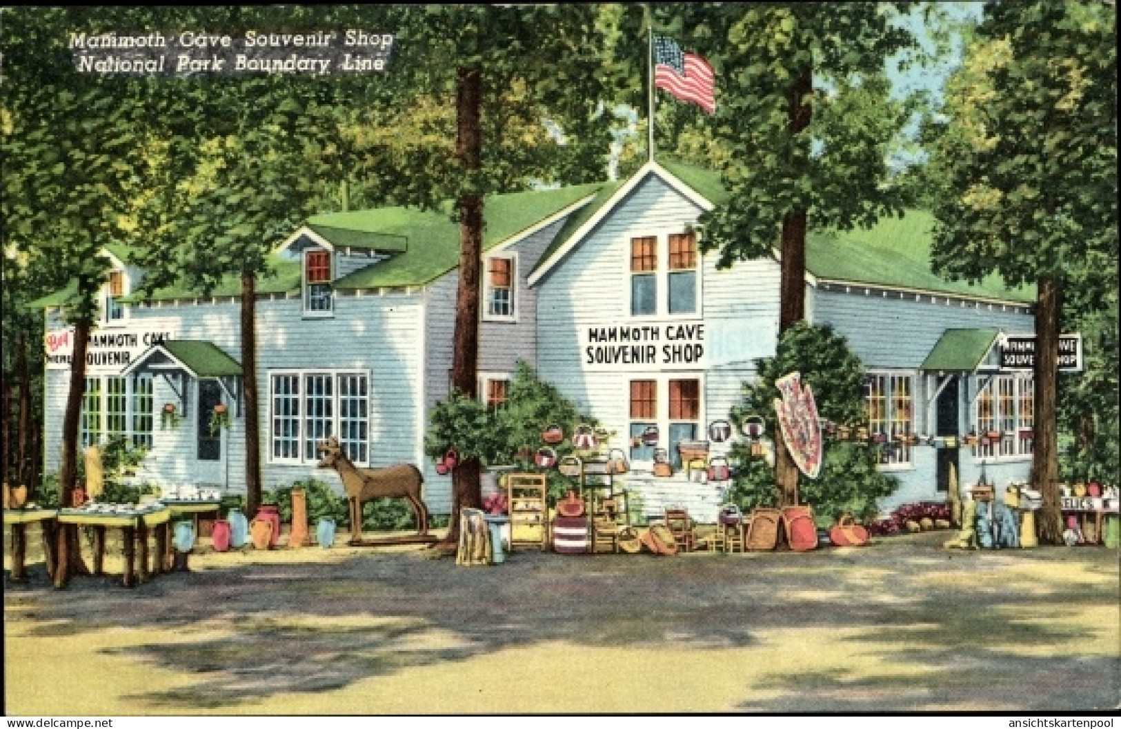 CPA Kentucky USA, Mammoth Cave Souvenir Shop, Nationalpark-Grenzlinie