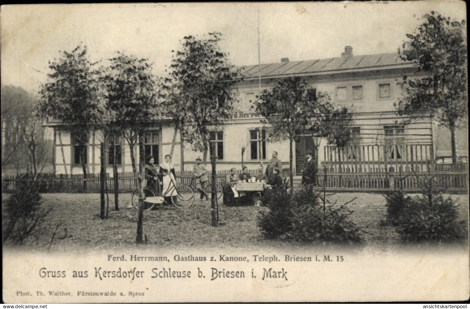 CPA Kersdorfer Schleuse Briesen in der Mark, Gasthaus zur Kanone