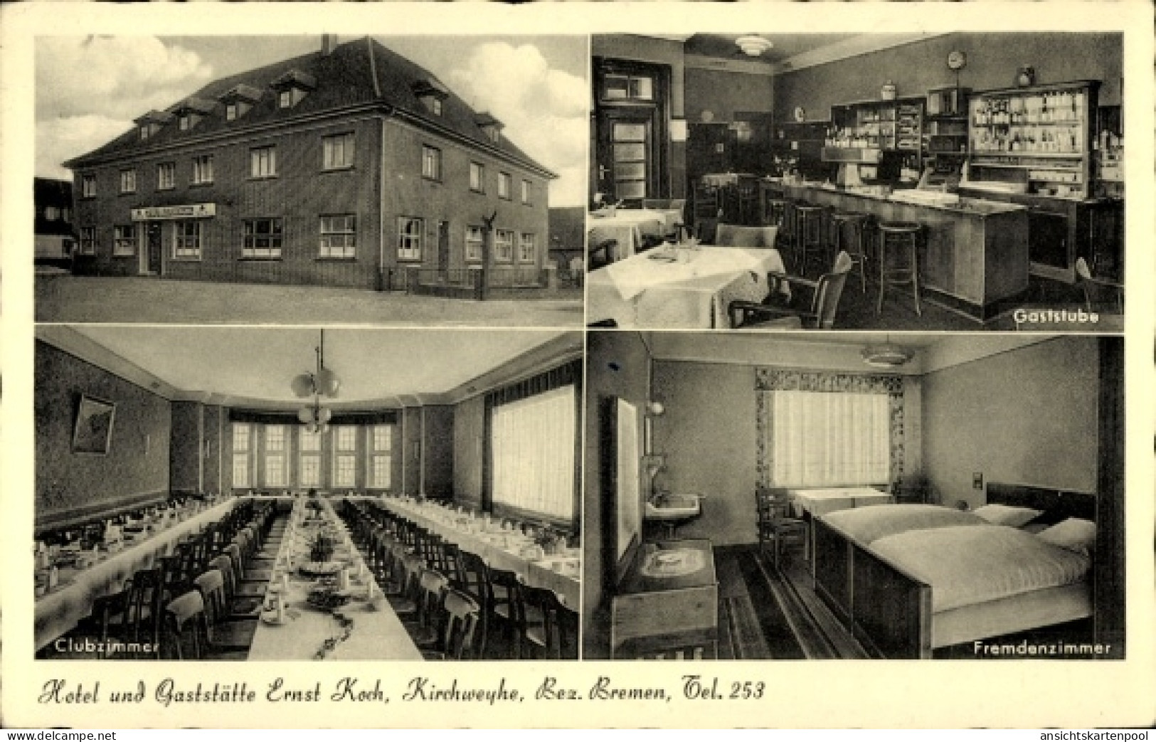 CPA Kirchweyhe Weyhe Niedersachsen, Hotel Ernst Koch, Clubzimmer, Gaststube, Fremdenzimmer