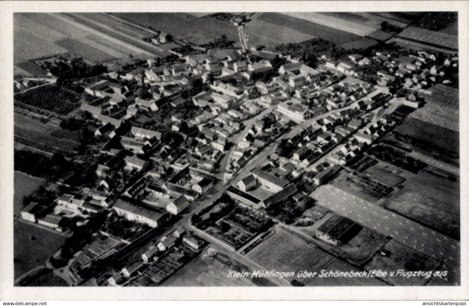 CPA Kleinmühlingen in Saxe Anhalt, Fliegeraufnahme