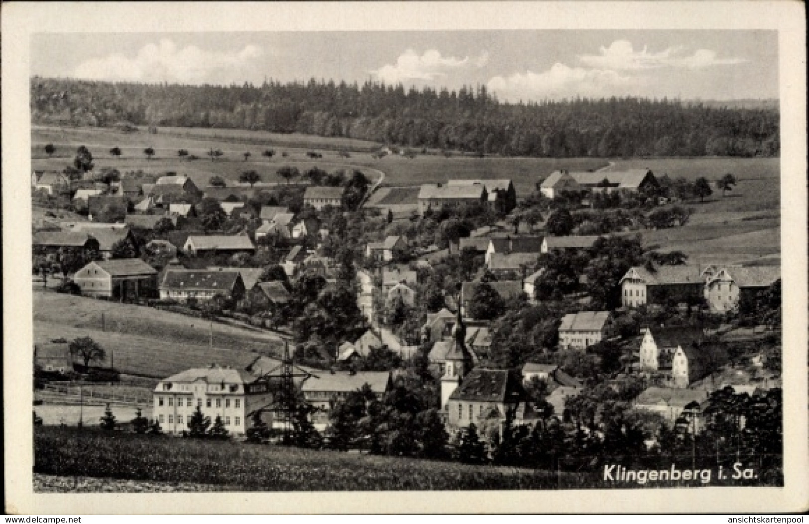 CPA Klingenberg im Erzgebirge Sachsen, Landschaft mit Häusern, Wäldern, Klingenberg i. Sa.