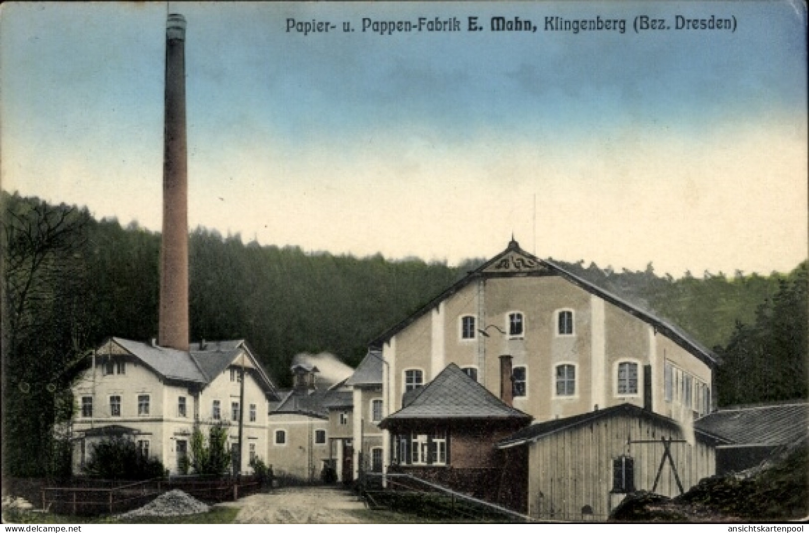 CPA Klingenberg im Erzgebirge Sachsen, Papier- und Pappen-Fabrik