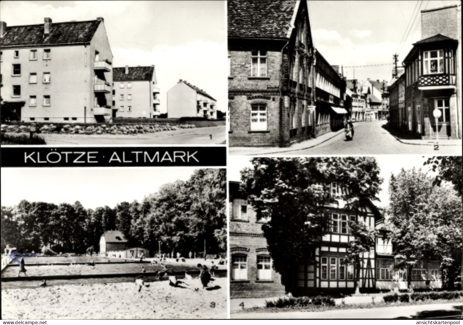 CPA Klötze in der Altmark, Neubauten, Oebisfelder Straße, Waldbad, HO-Kurhaus Klötze