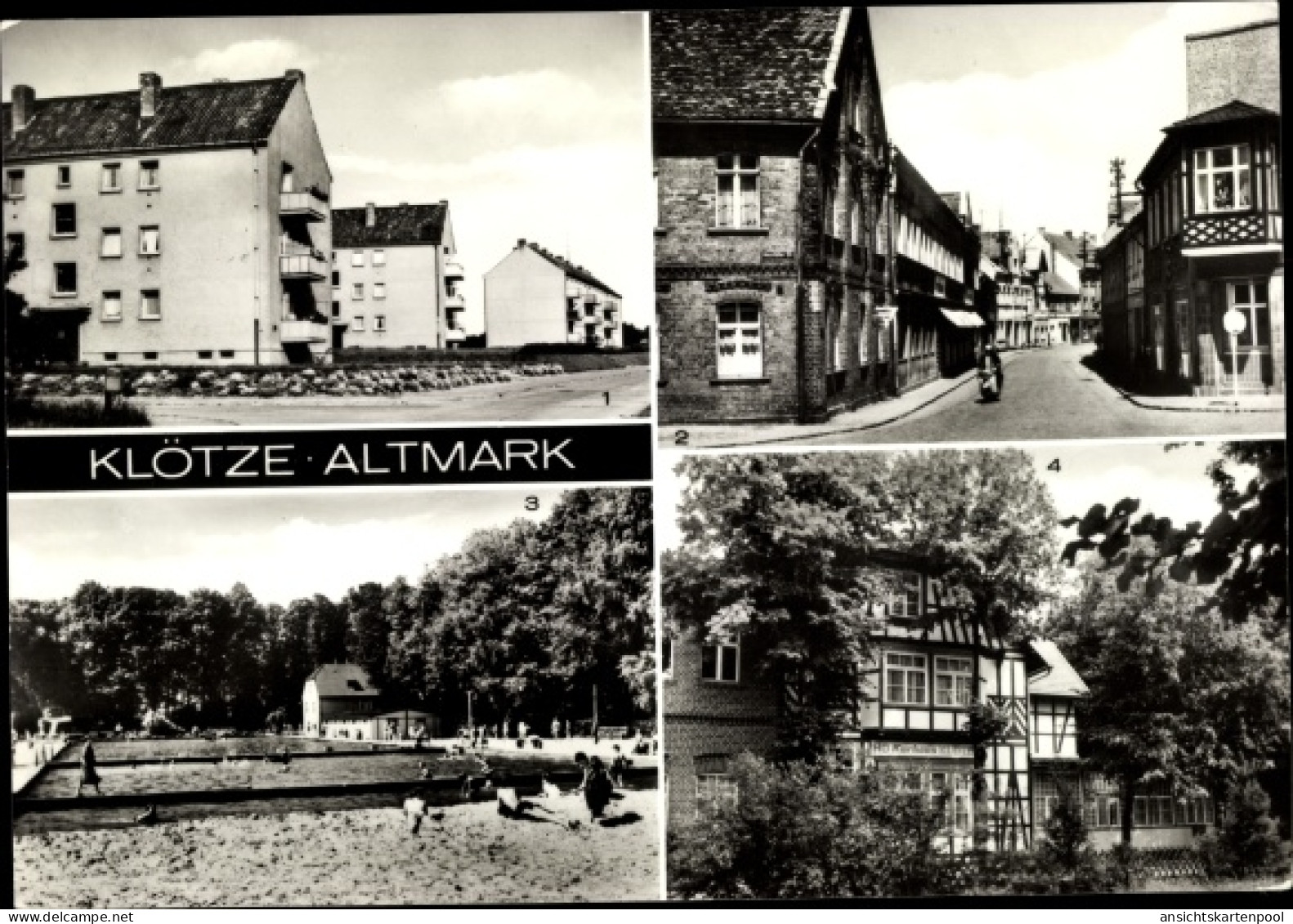 CPA Klötze in der Altmark, Neubauten, Oebisfelder Straße, Waldbad, HO Kurhaus Klötze