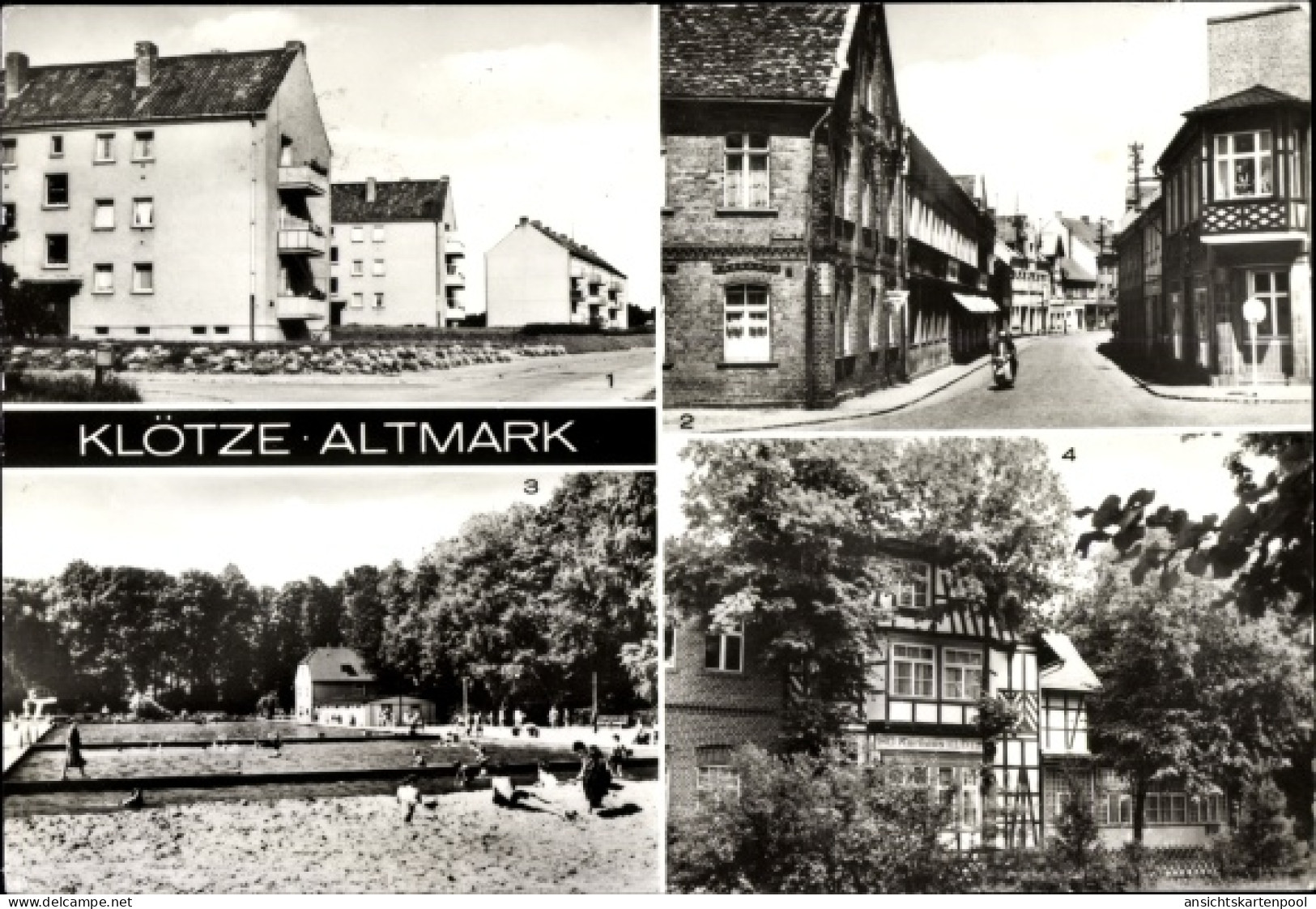 CPA Klötze in der Altmark, Oebisfelder Straße, Waldbad, HO Kurhaus Klötze, Neubauten