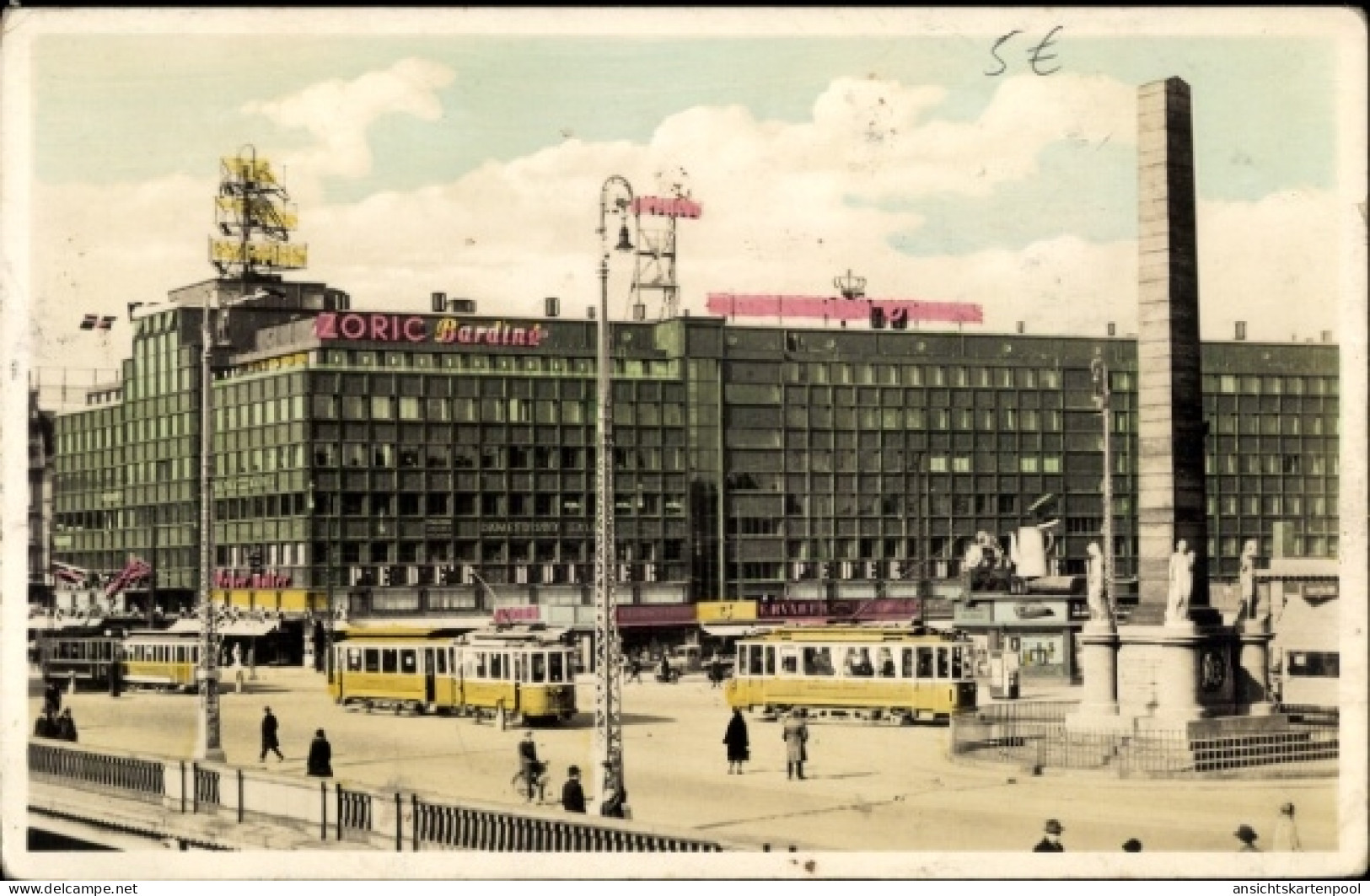 CPA København Kopenhagen Dänemark, ZORIC Barding, Freiheitsstatue, Vesterport, Tramlinien, Gebäude