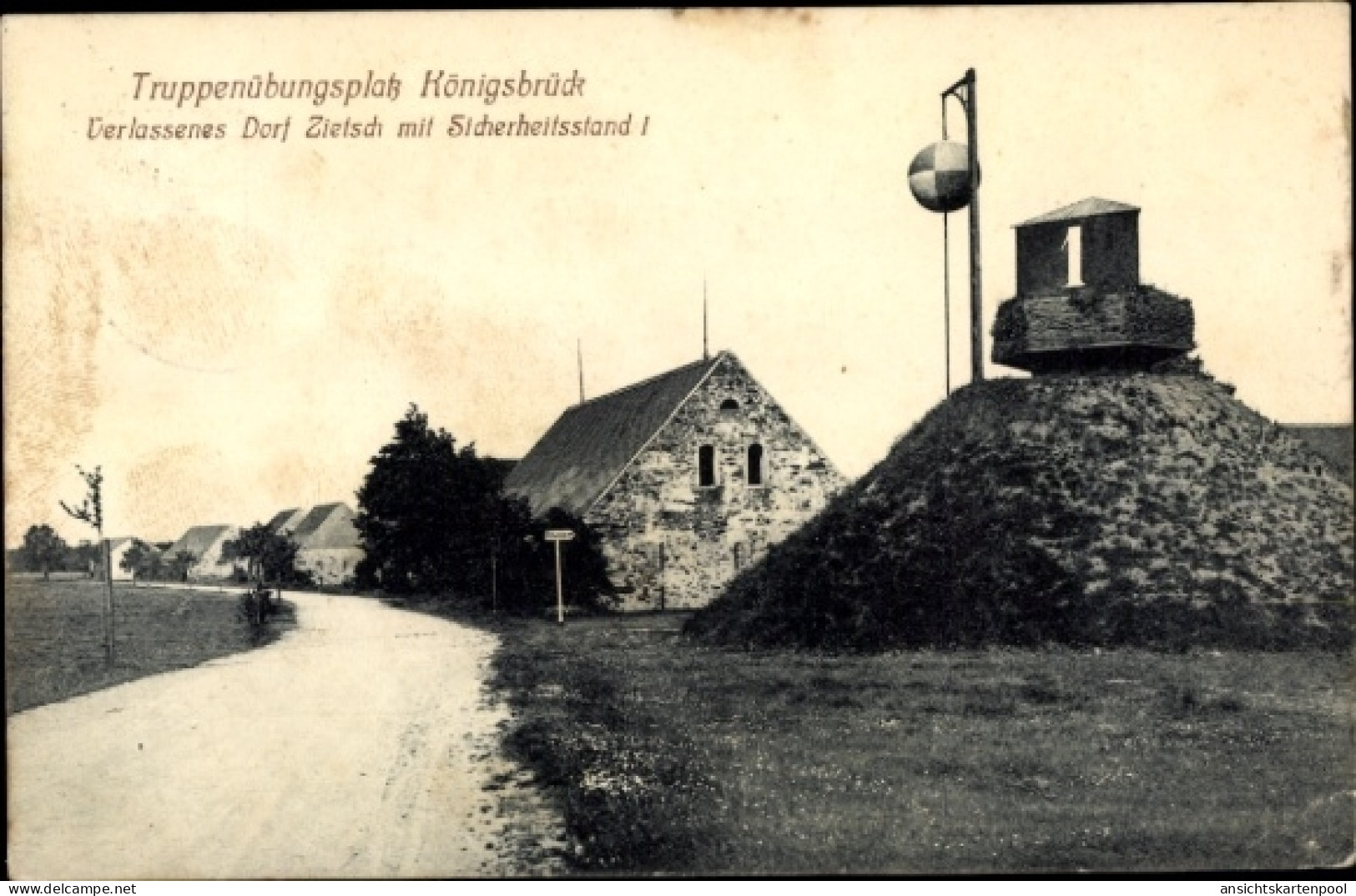 CPA Königsbrück in der Oberlausitz, Truppenübungsplatz, Verlassenes Dorf Zietsch, Sicherheitsstand I
