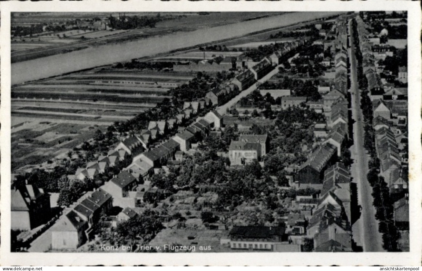 CPA Konz an der Mosel, Luftaufnahme