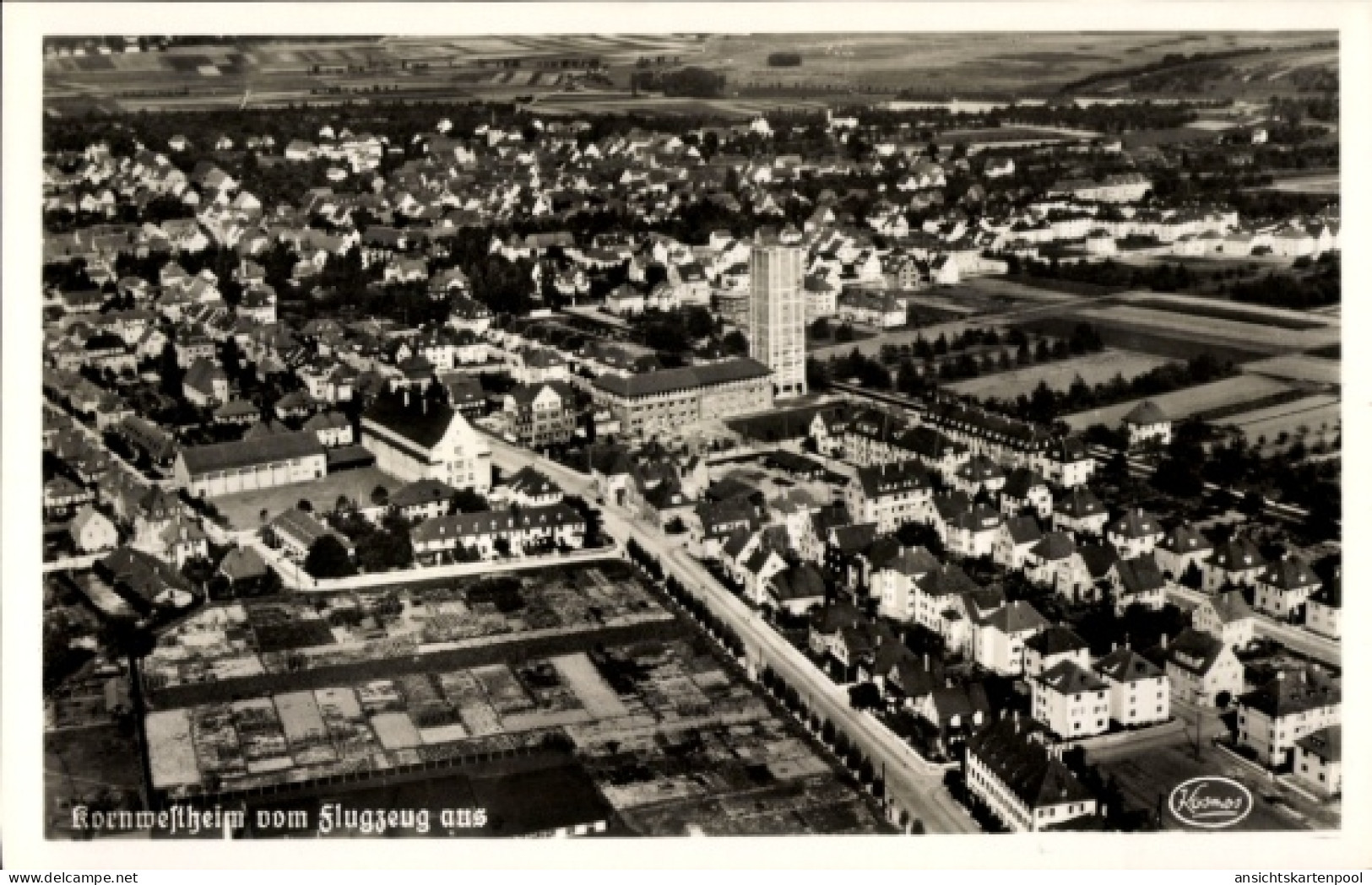 CPA Kornwestheim in Württemberg, Luftaufnahme