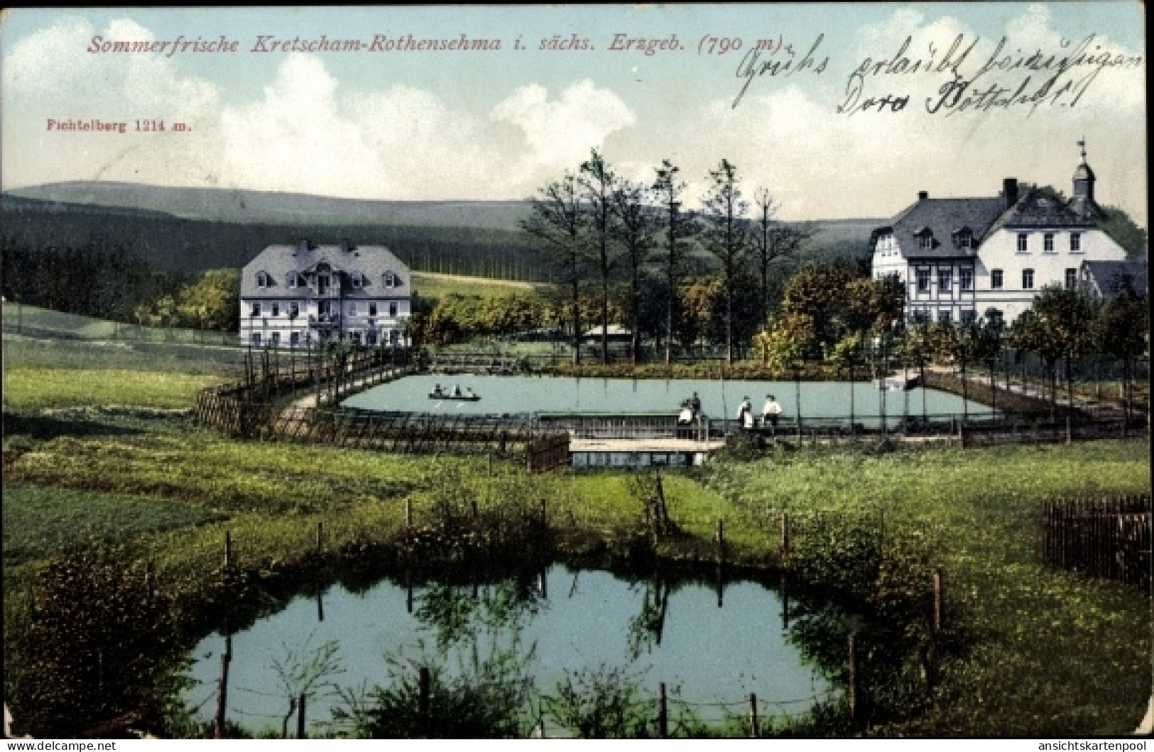 CPA Kretscham Rothensehma Neudorf Sehmatal im Erzgebirge, Gasthaus, Fichtelberg