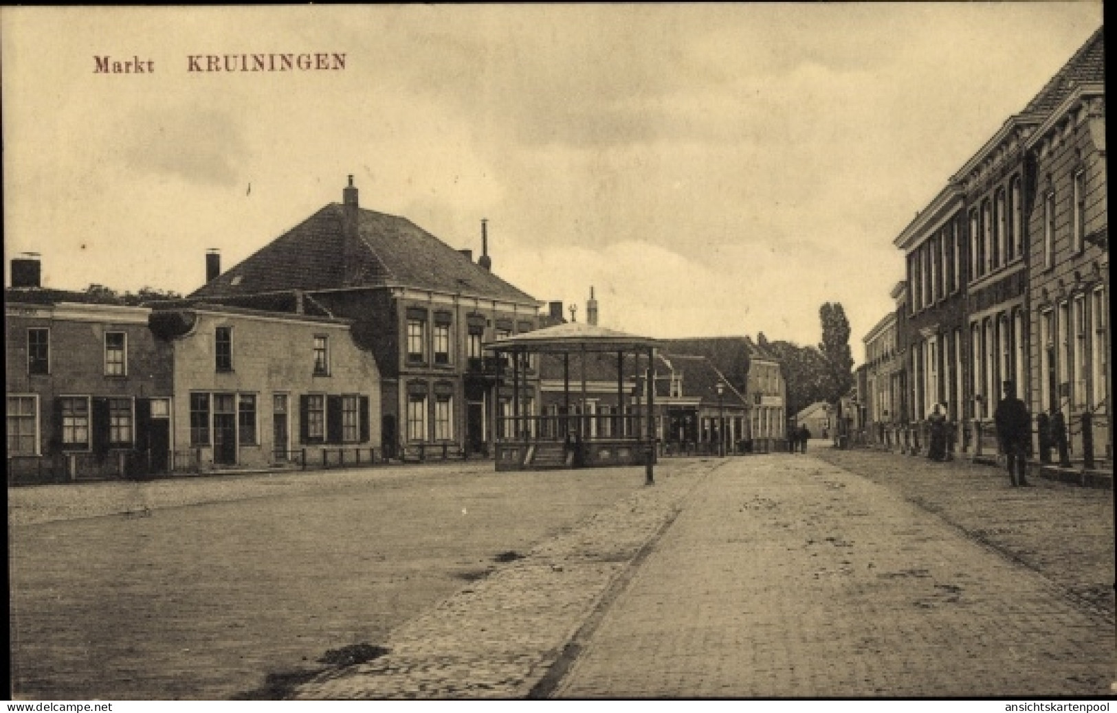 CPA Kruiningen Zeeland, Markt, Pavillon