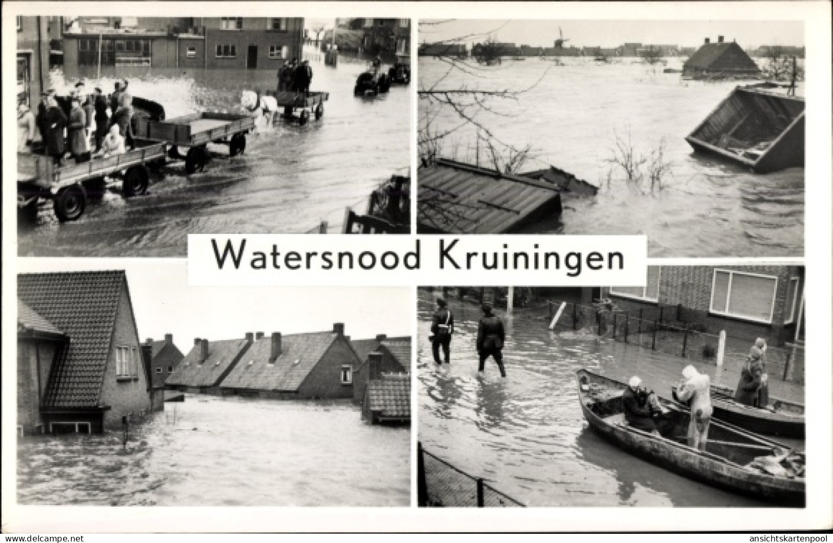 CPA Kruiningen Zeeland Niederlande, Watersnood, Hochwasser