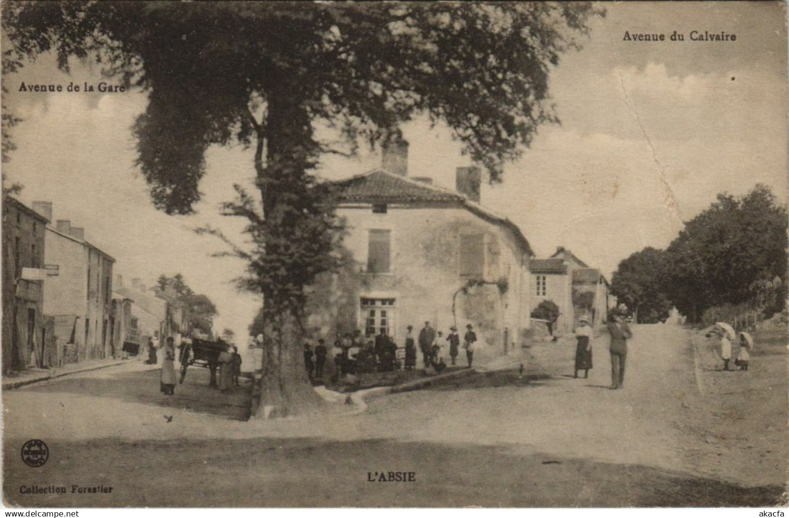 CPA L'ABSIE Avenue de la Gare - Avenue du Calvaire (1141408)